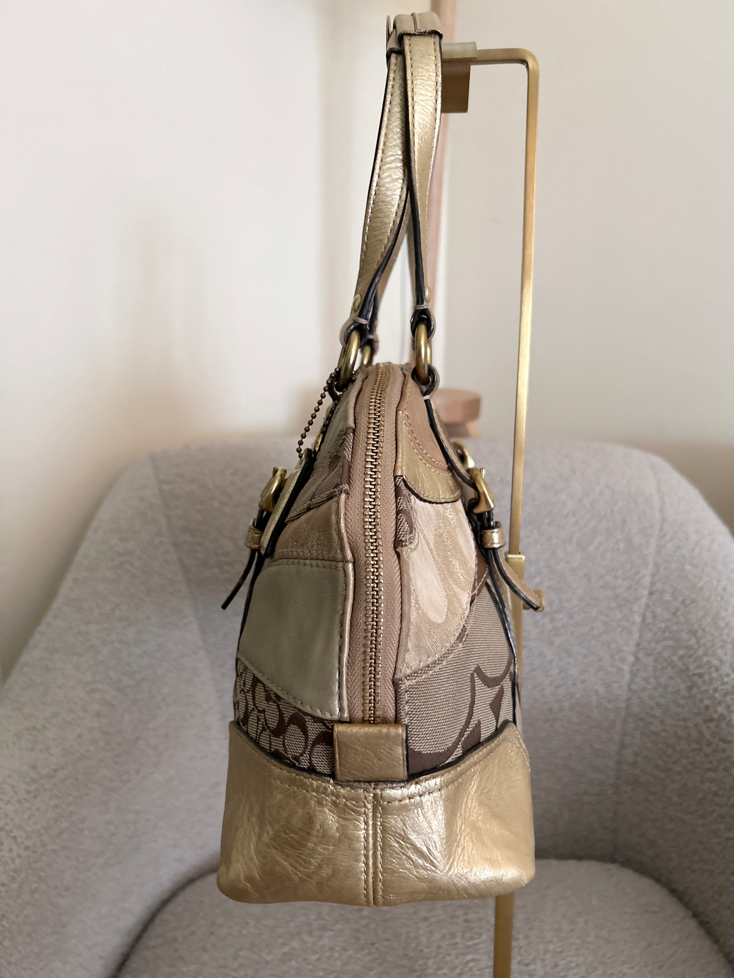 Vintage Coach patchwork shoulder bag