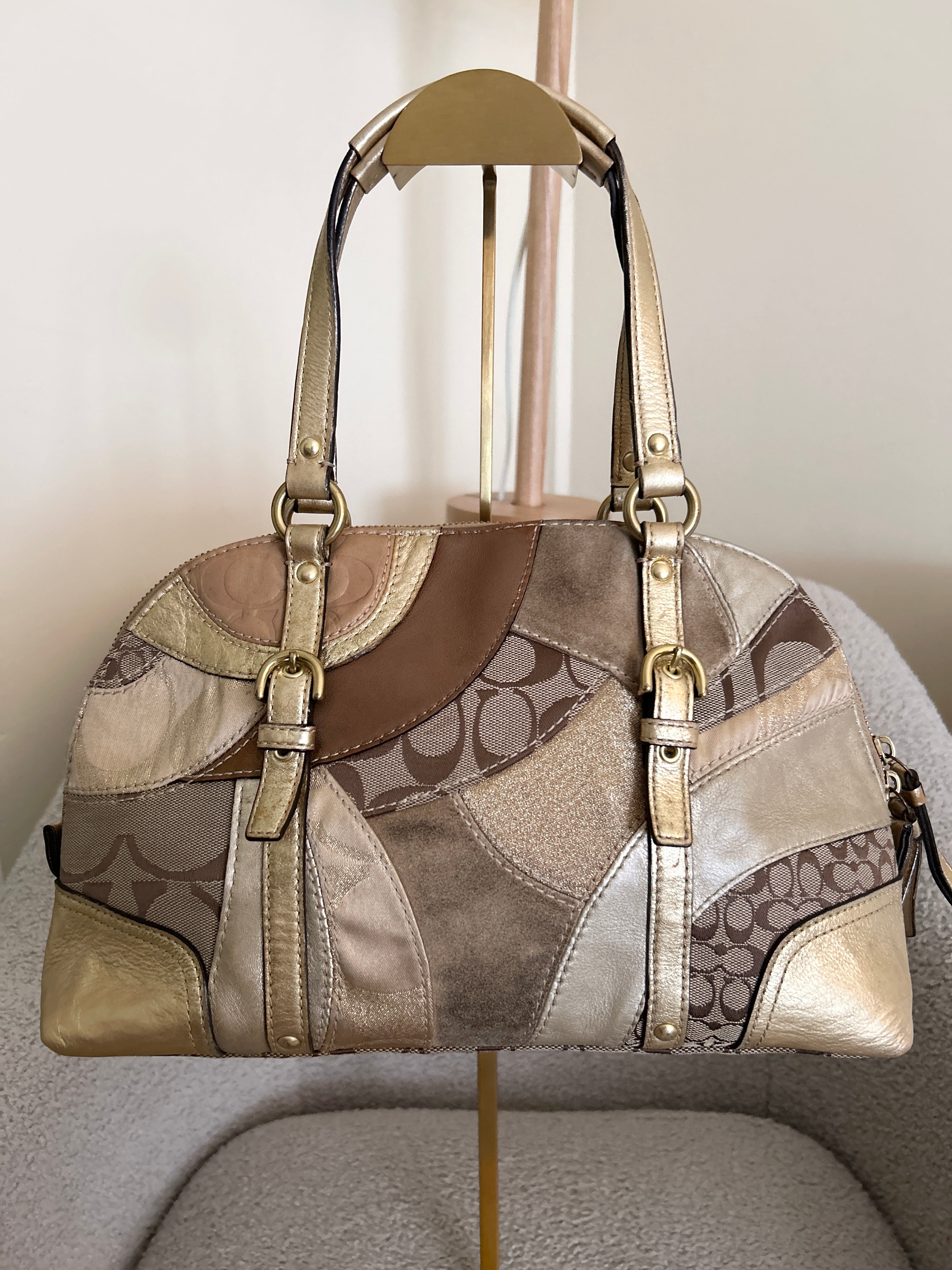 Vintage Coach patchwork shoulder bag