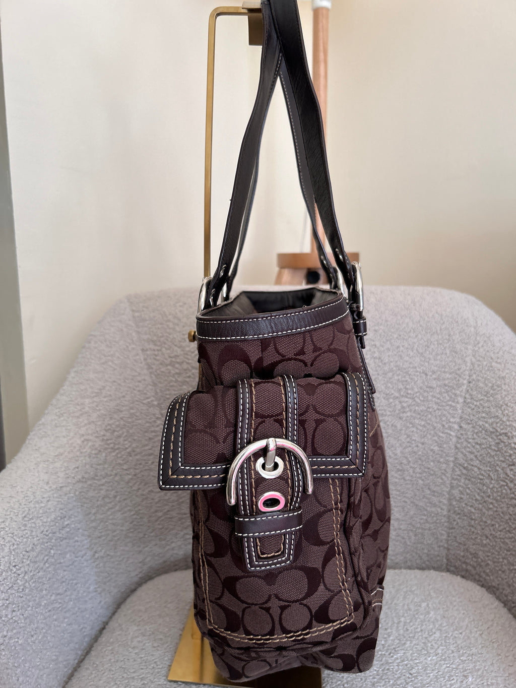 Vintage Coach Soho chocolate brown shoulder bag