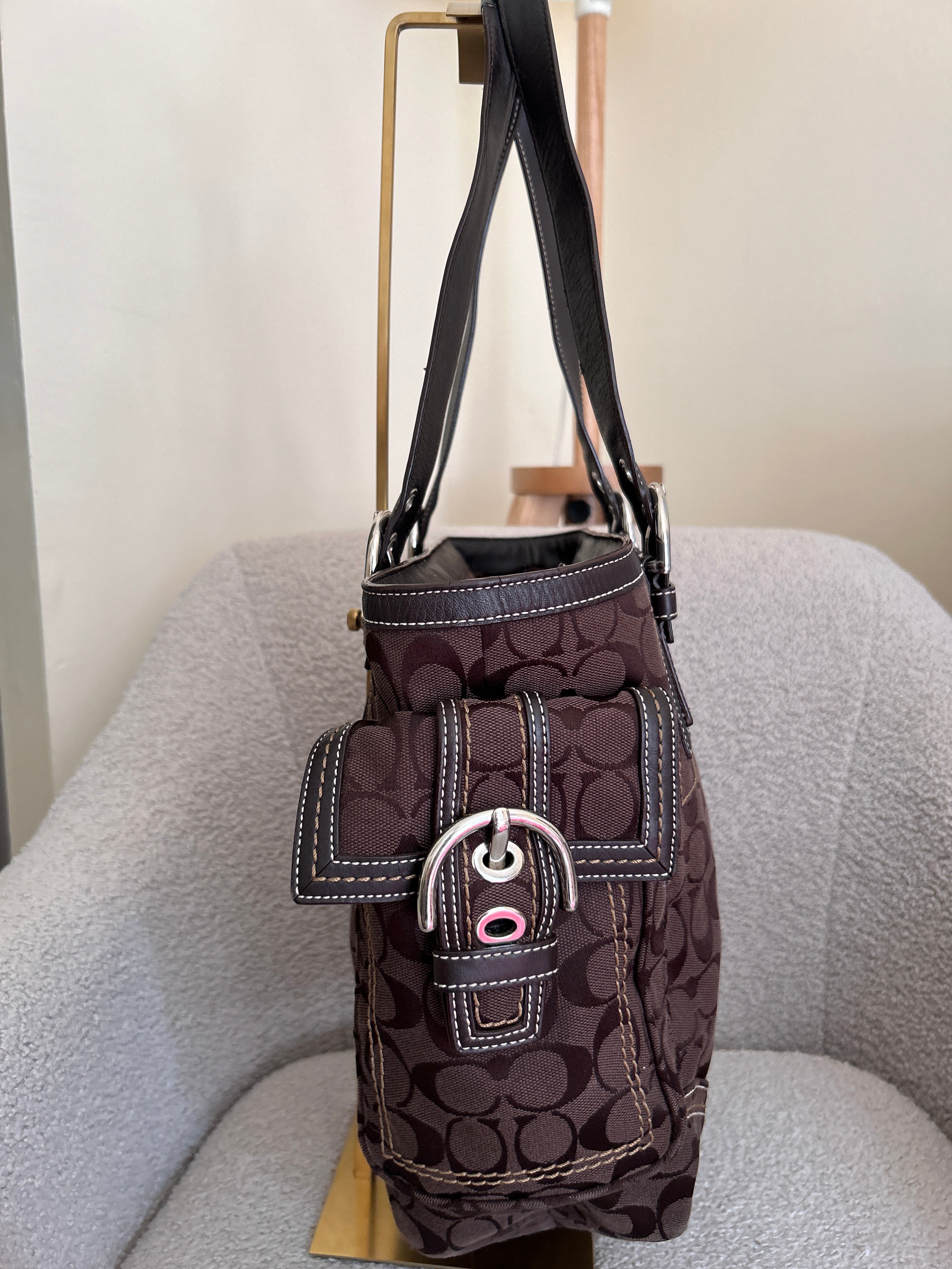 Vintage Coach Soho chocolate brown shoulder bag