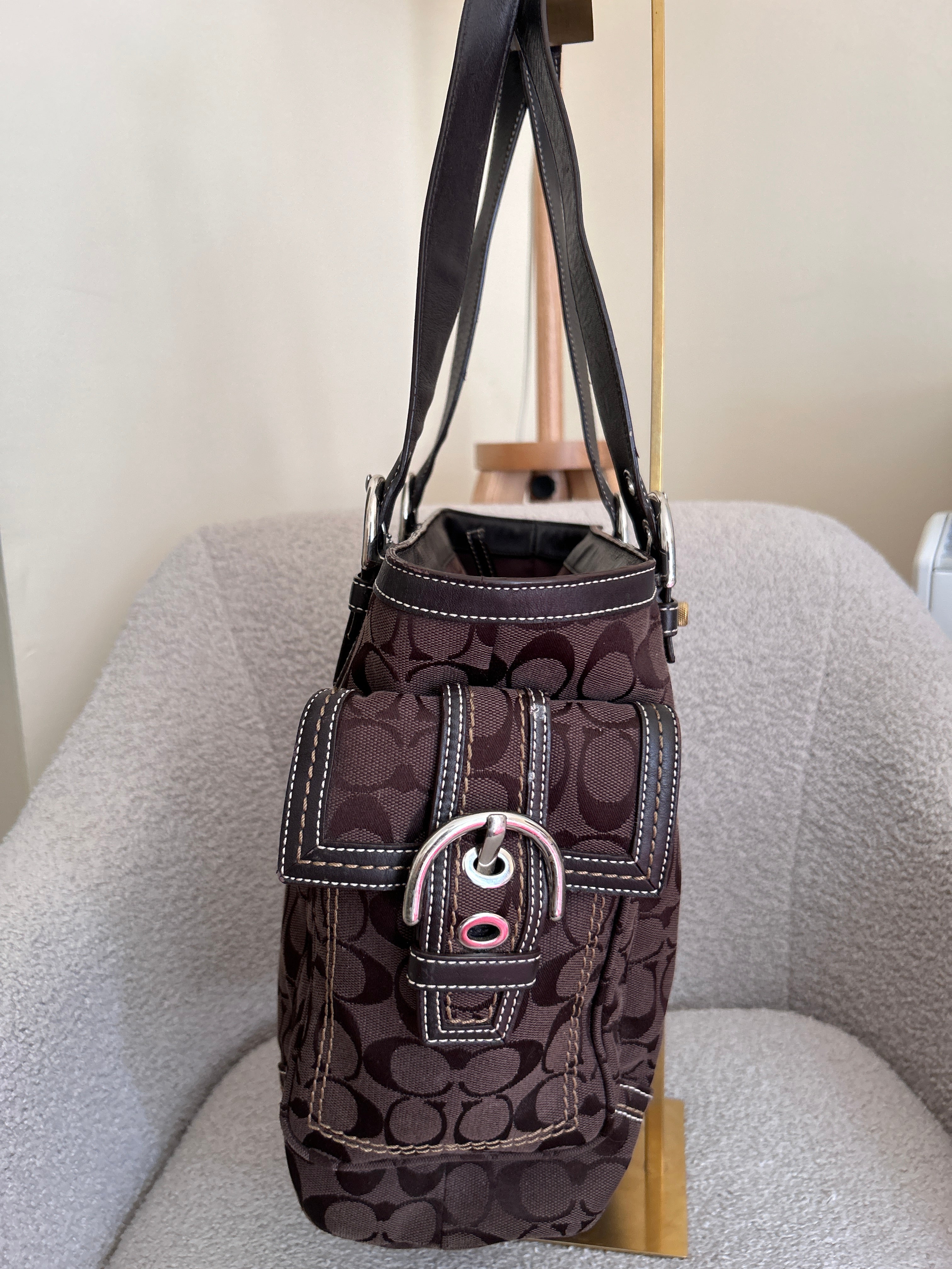 Vintage Coach Soho chocolate brown shoulder bag