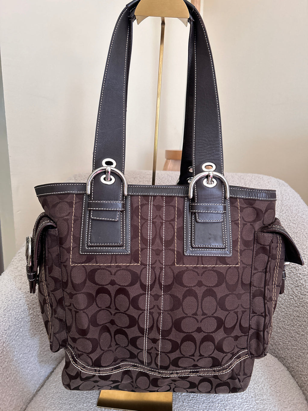 Vintage Coach Soho chocolate brown shoulder bag