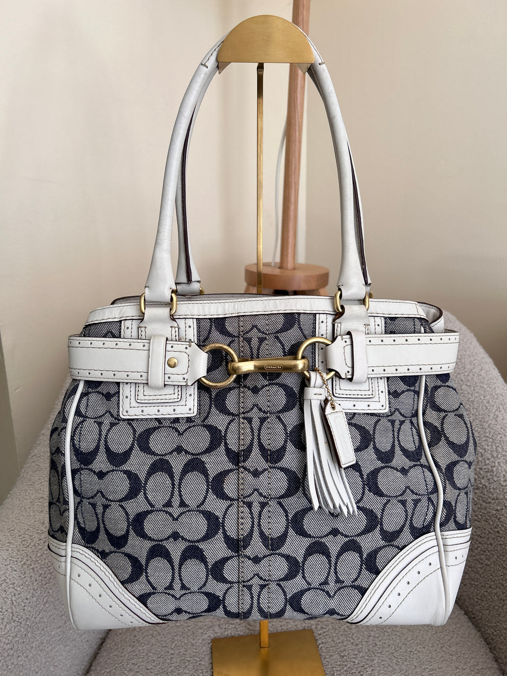 Vintage Coach Hamptons denim shoulder bag