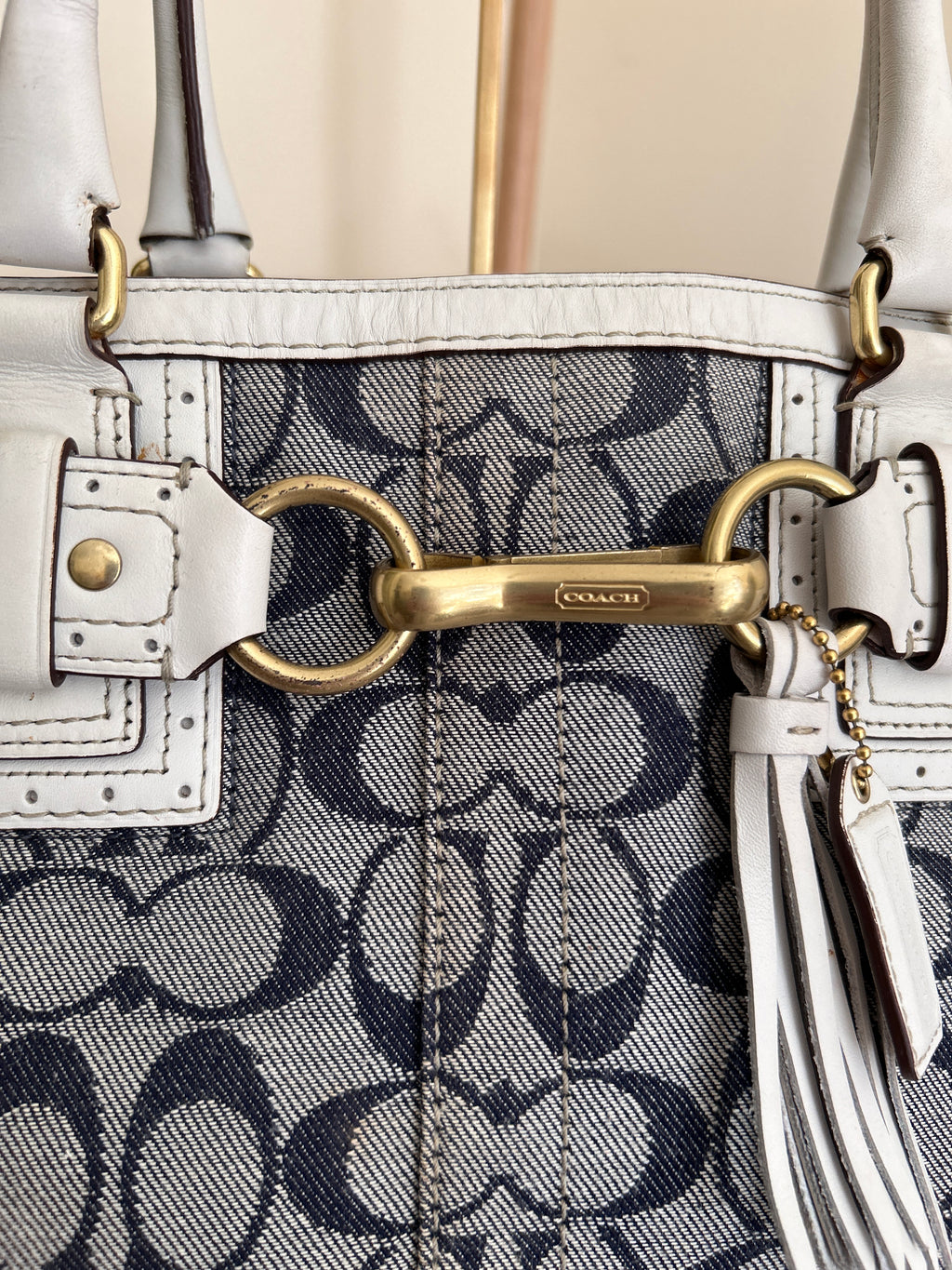 Vintage Coach Hamptons denim shoulder bag