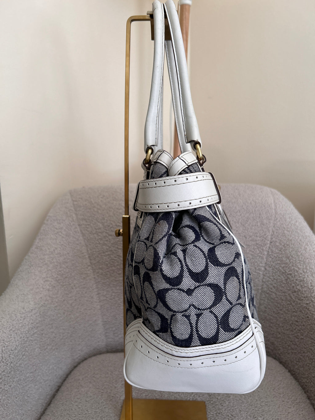 Vintage Coach Hamptons denim shoulder bag