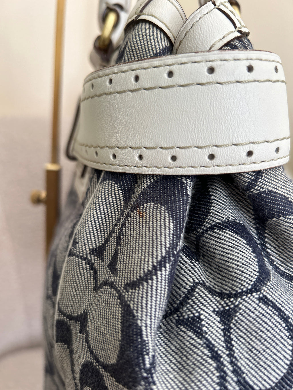 Vintage Coach Hamptons denim shoulder bag