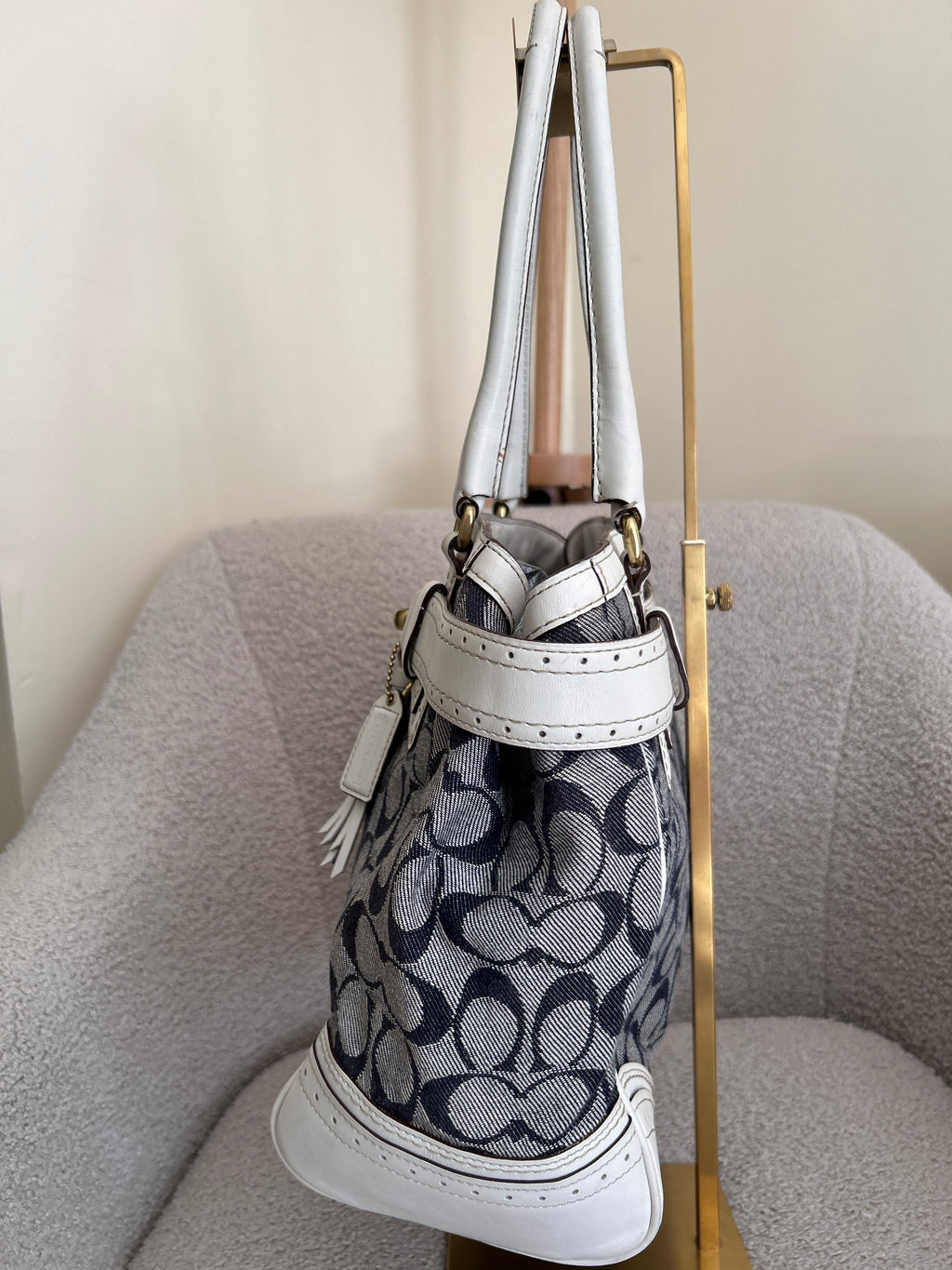 Vintage Coach Hamptons denim shoulder bag