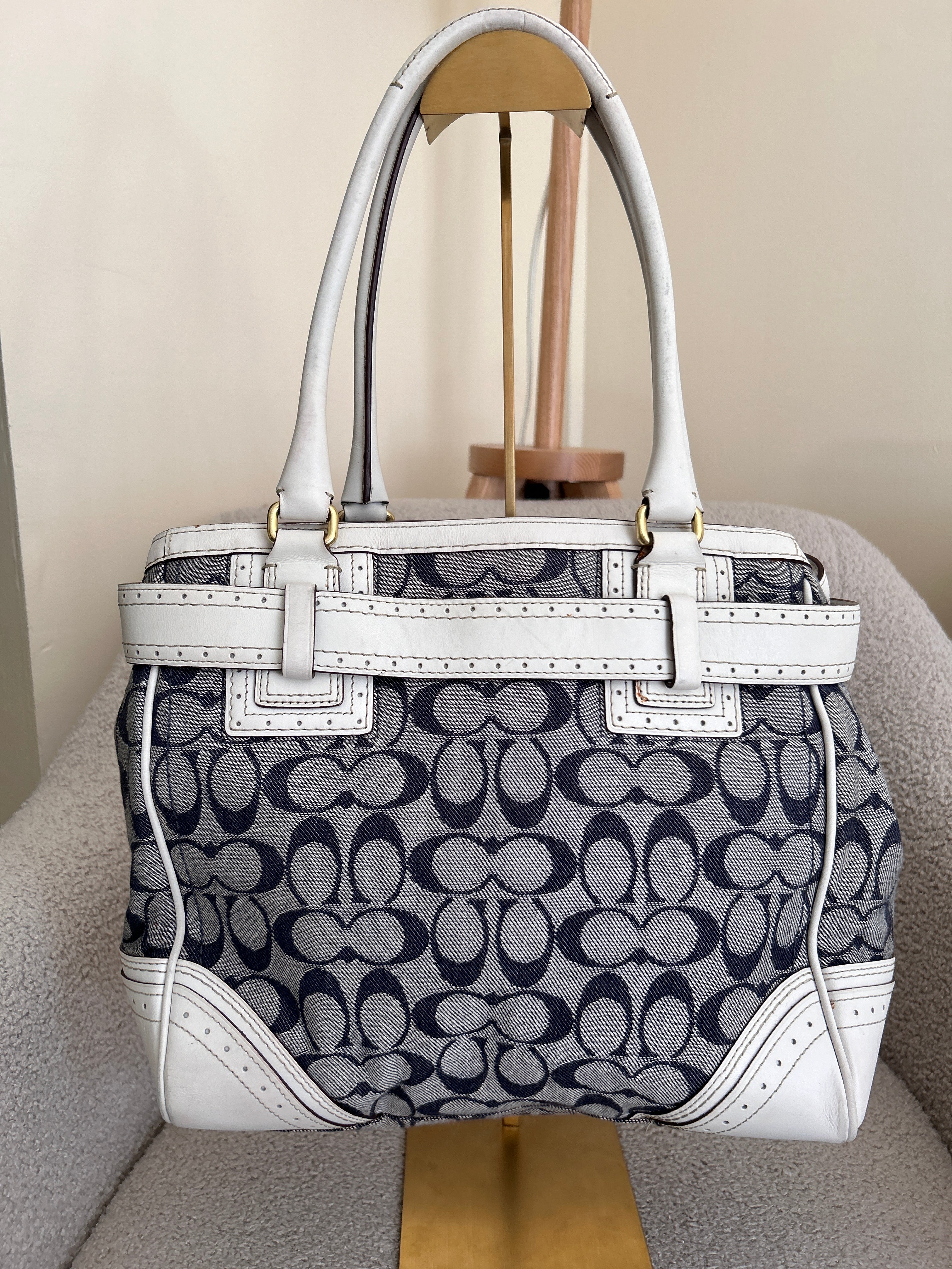 Vintage Coach Hamptons denim shoulder bag