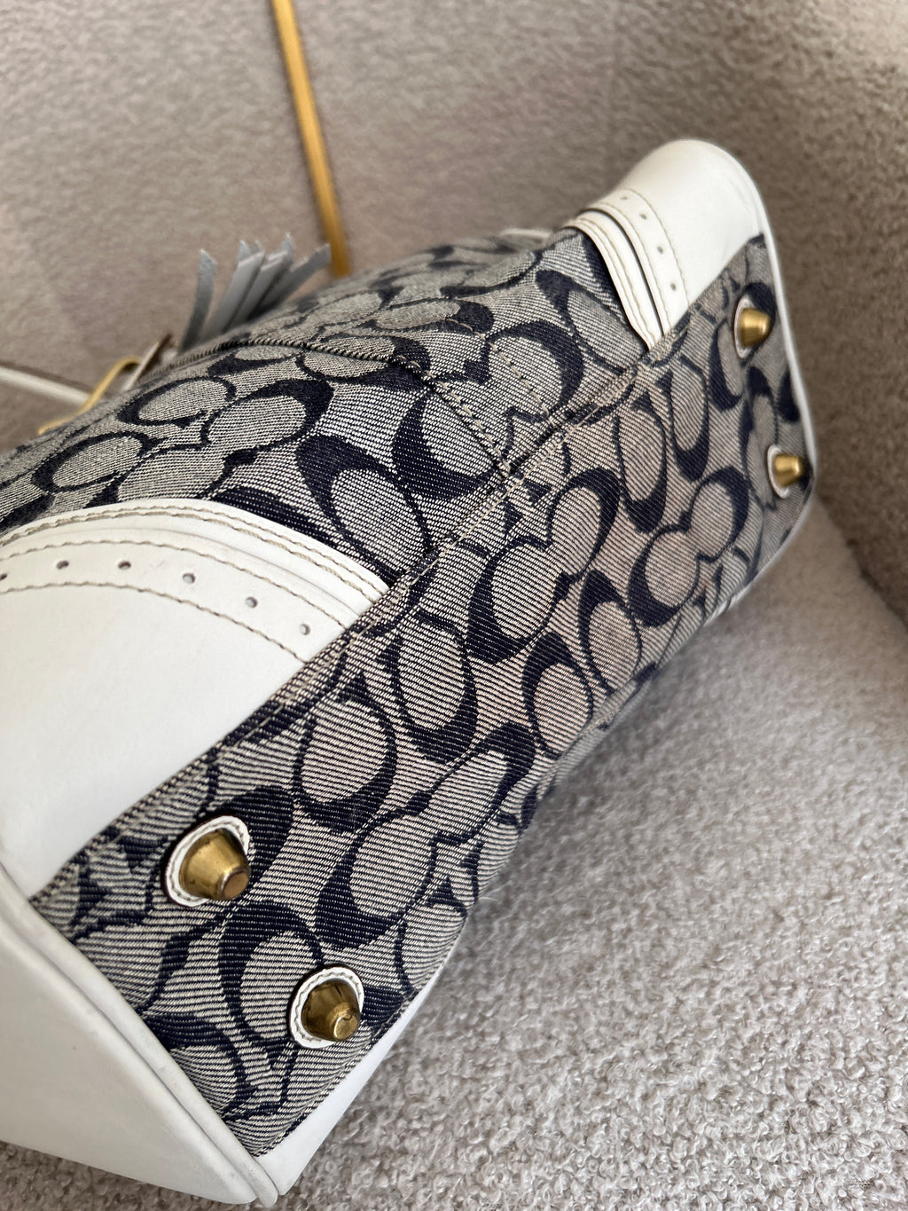 Vintage Coach Hamptons denim shoulder bag