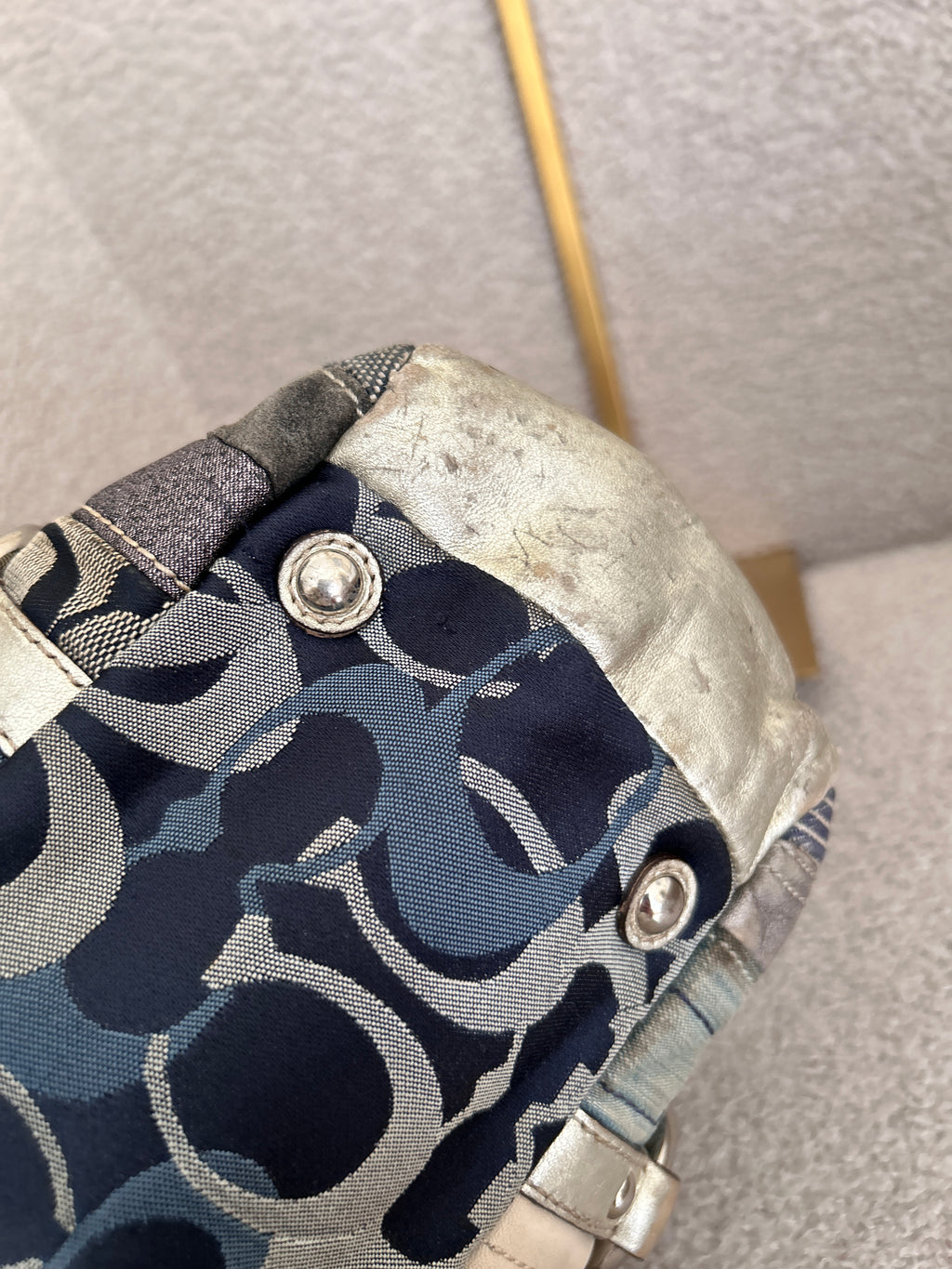 Vintage Coach denim patchwork shoulder bag