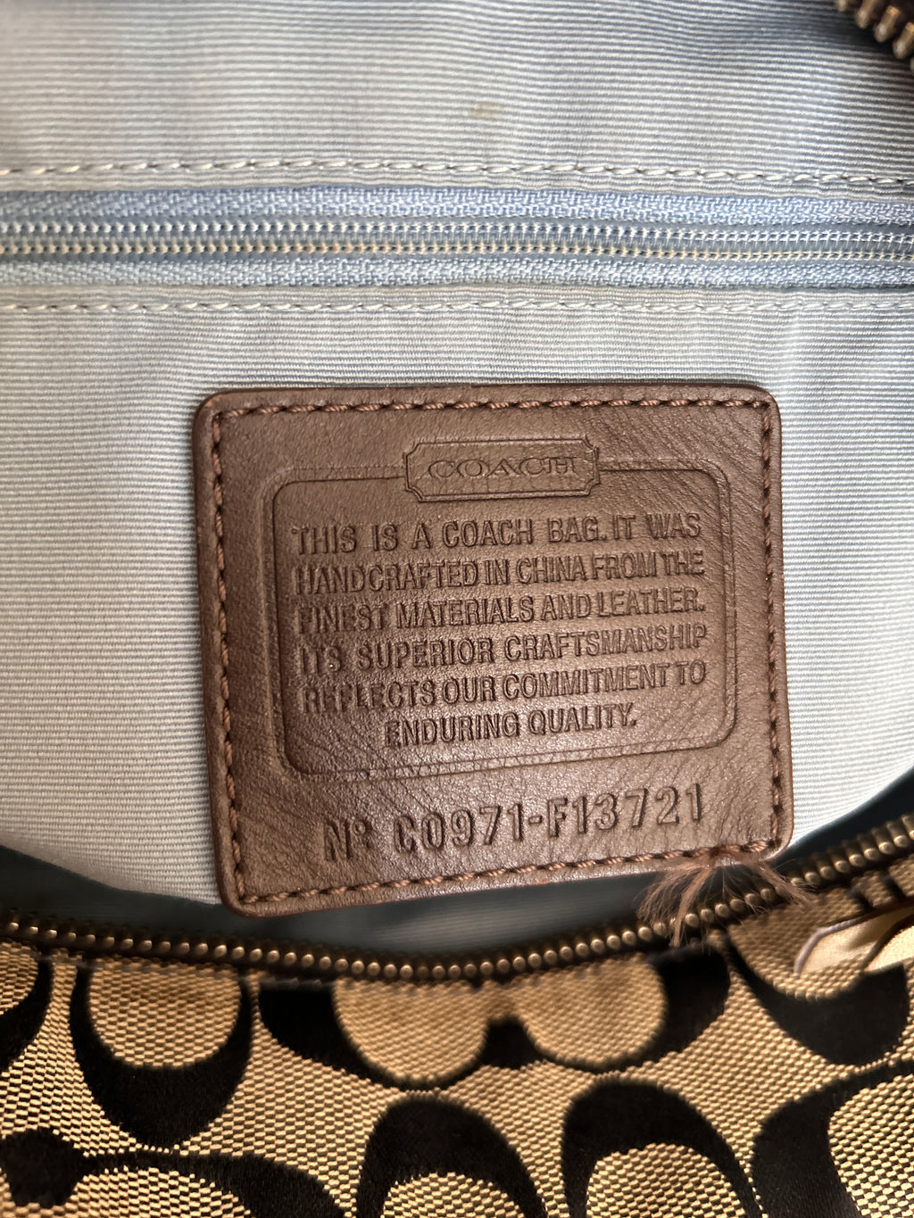 Vintage Coach denim patchwork shoulder bag