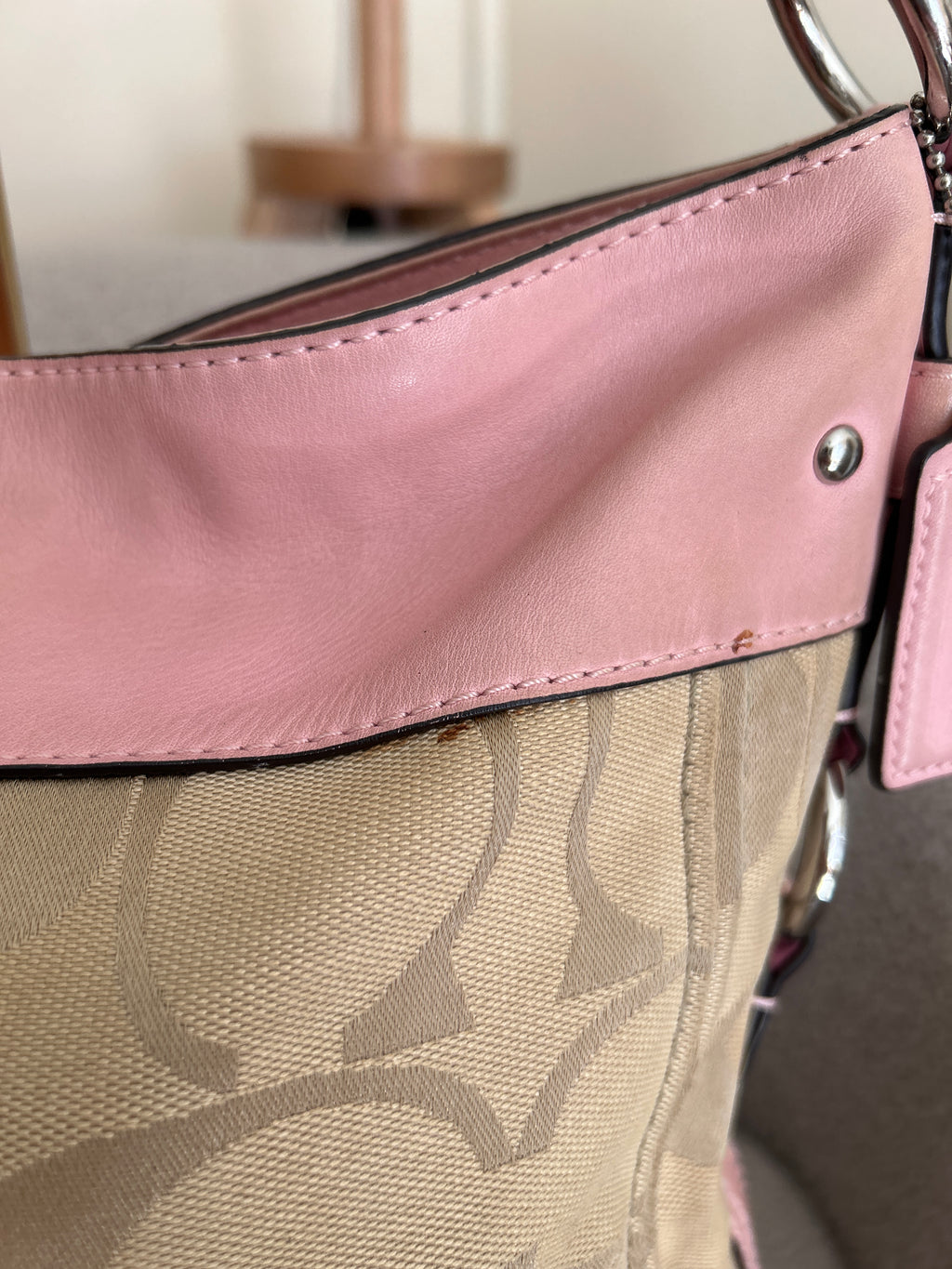 Vintage Coach Zoe pink leather shoulder bag