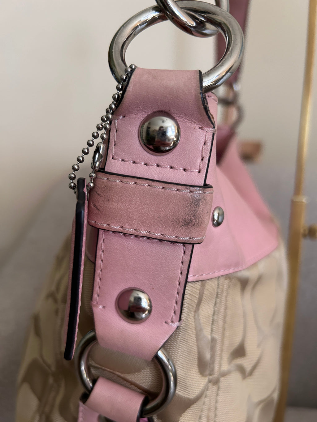 Vintage Coach Zoe pink leather shoulder bag