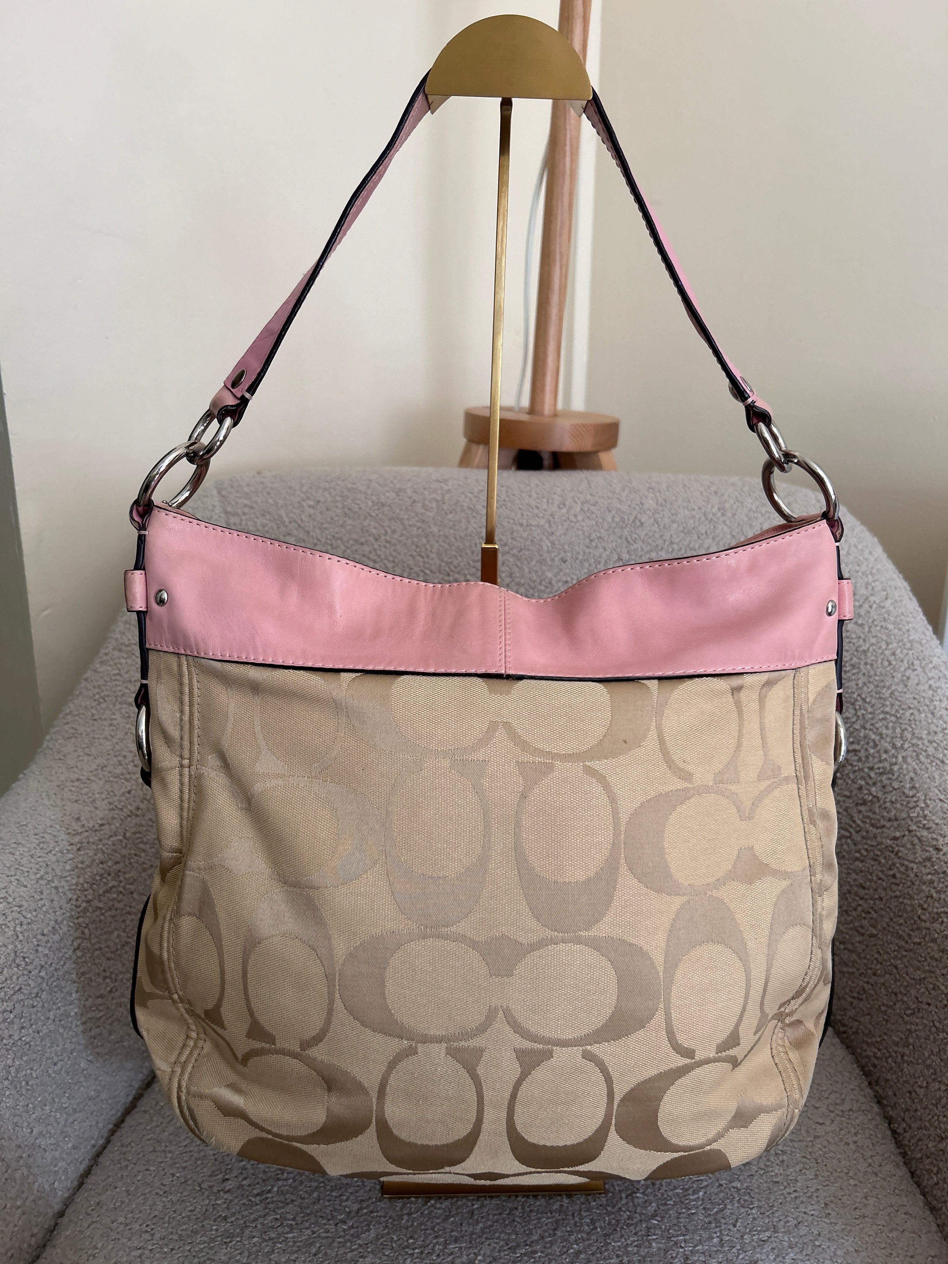 Vintage Coach Zoe pink leather shoulder bag