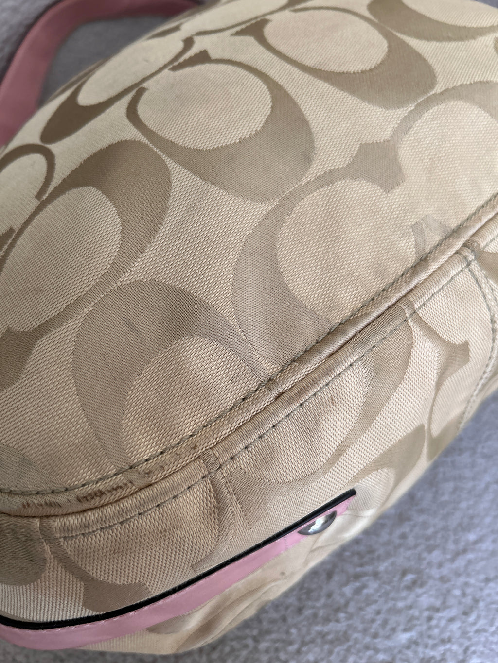 Vintage Coach Zoe pink leather shoulder bag