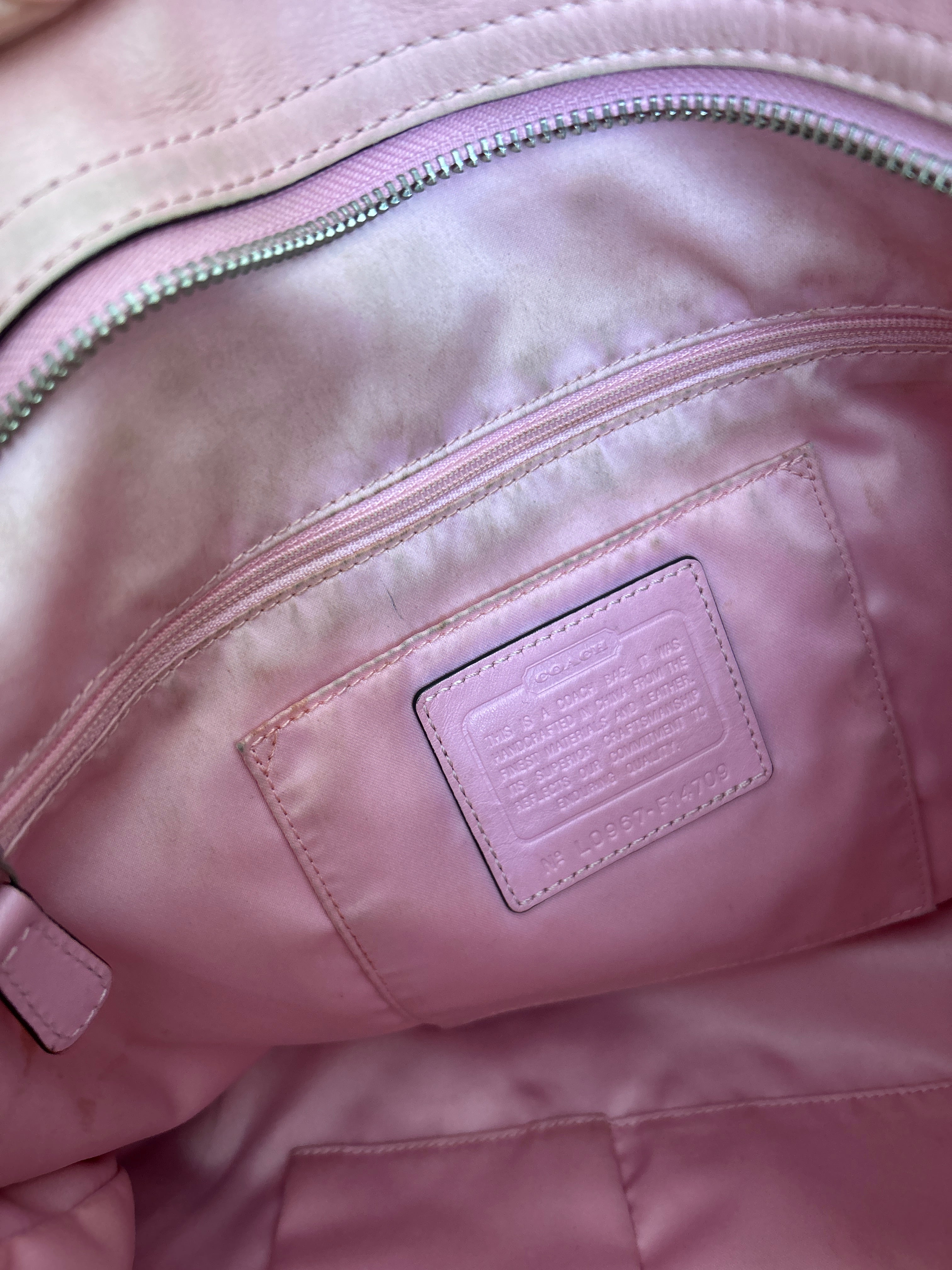 Vintage Coach Zoe pink leather shoulder bag
