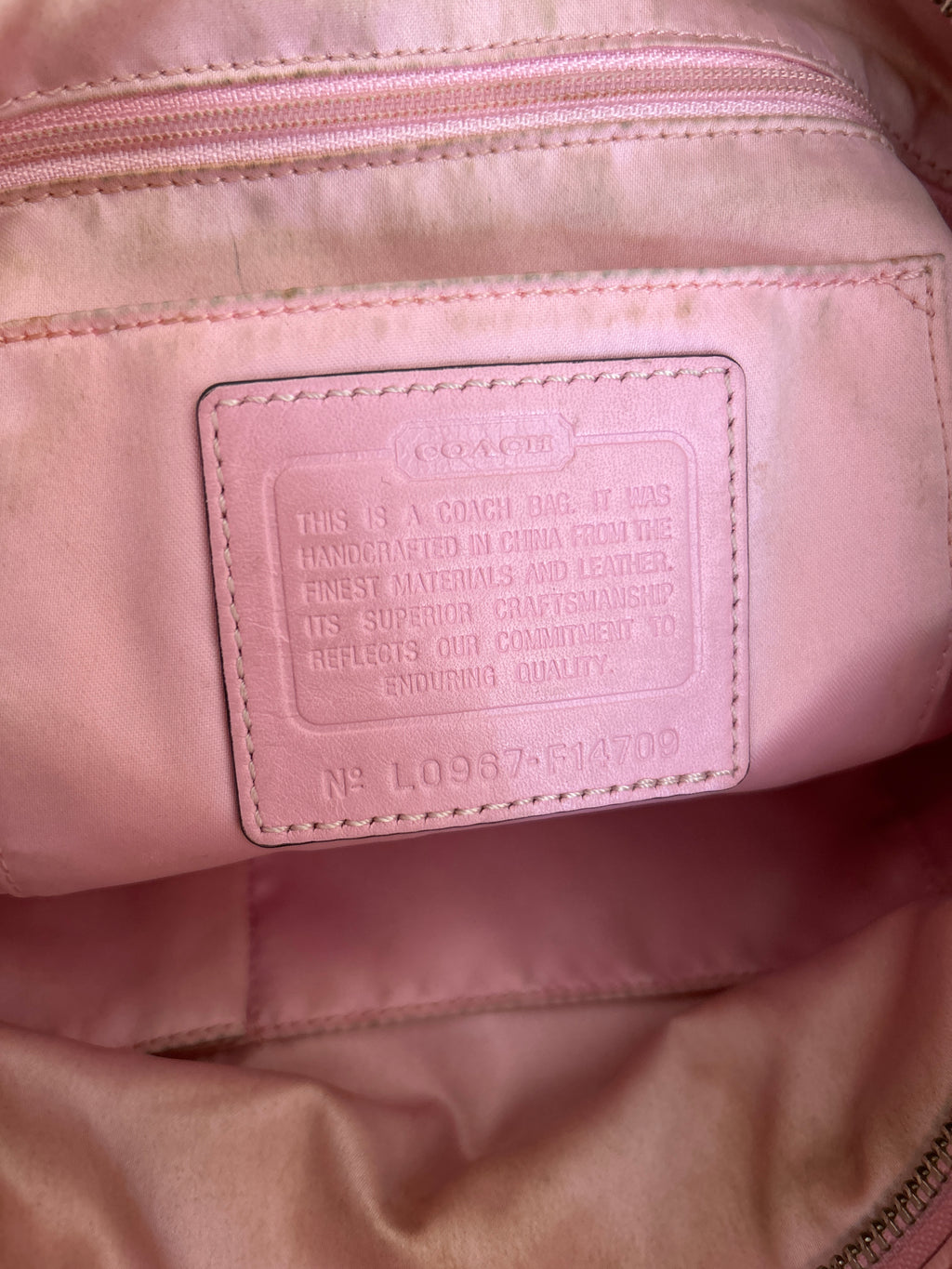 Vintage Coach Zoe pink leather shoulder bag