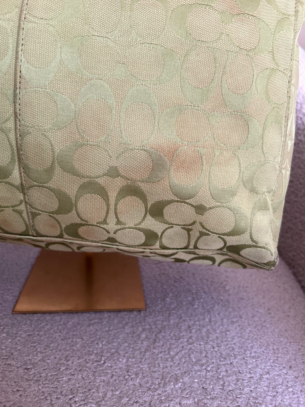 Vintage Coach green tote shoulder bag