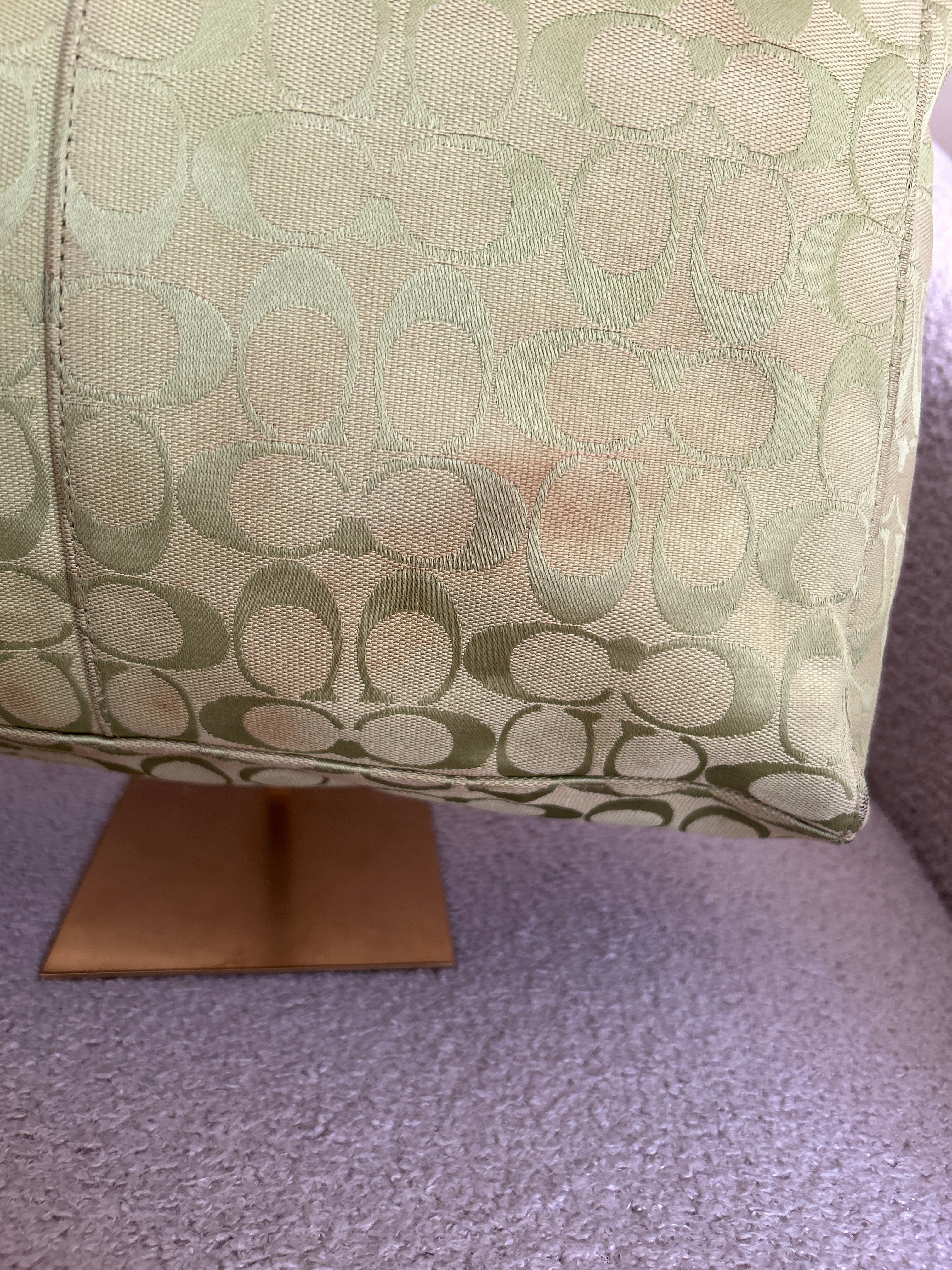 Vintage Coach green tote shoulder bag