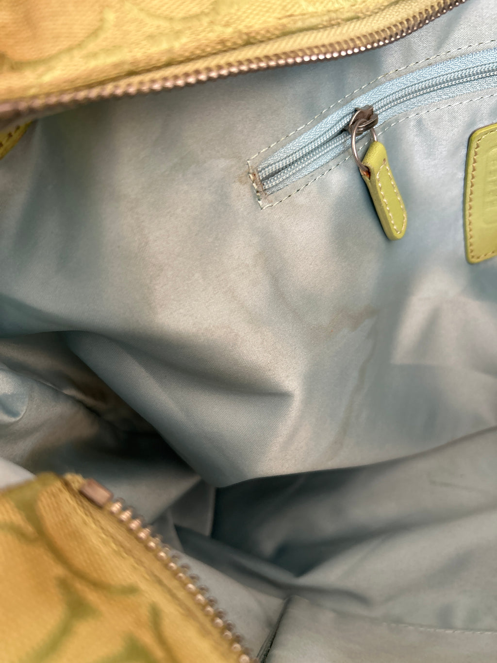 Vintage Coach green tote shoulder bag