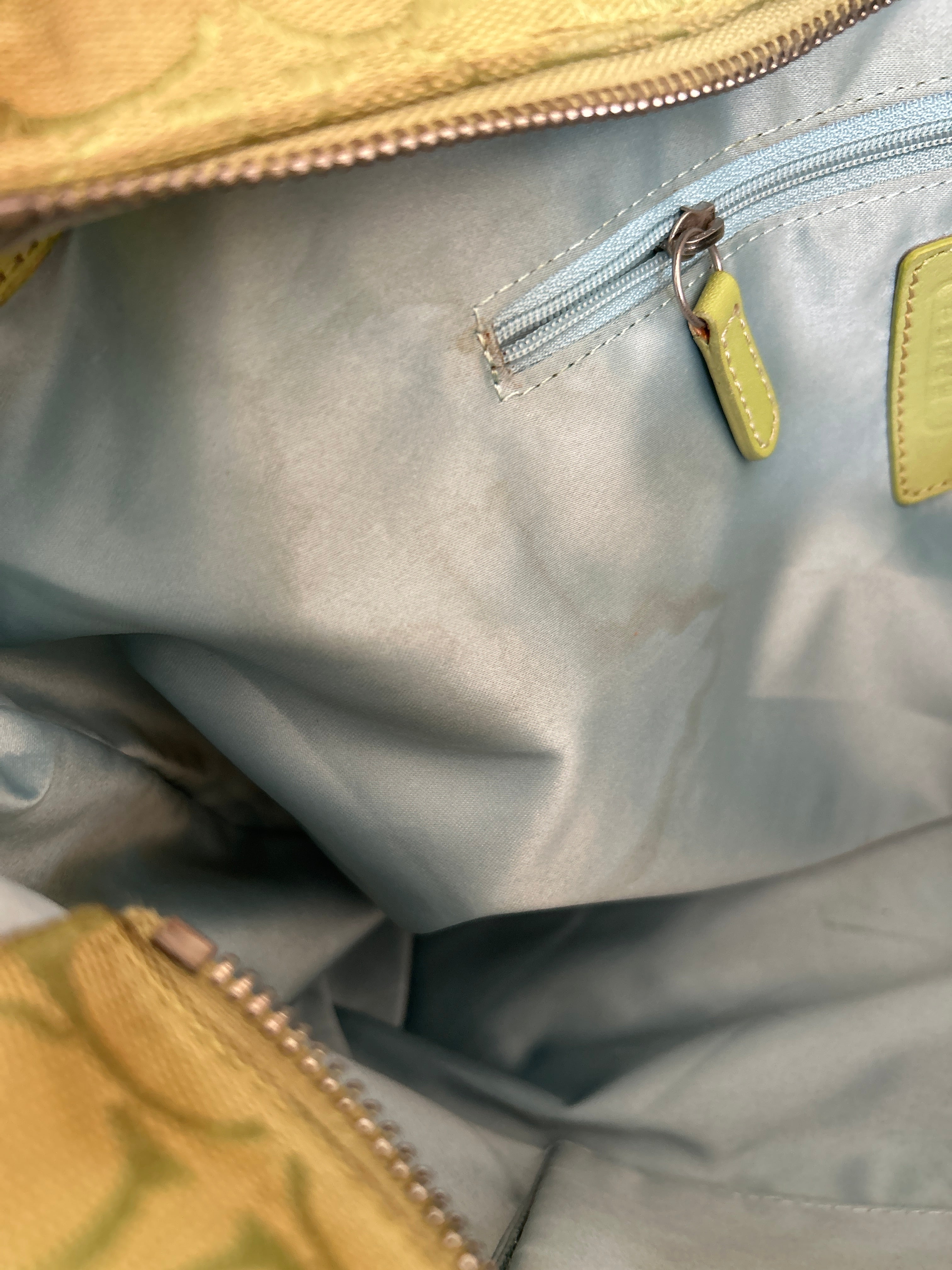 Vintage Coach green tote shoulder bag
