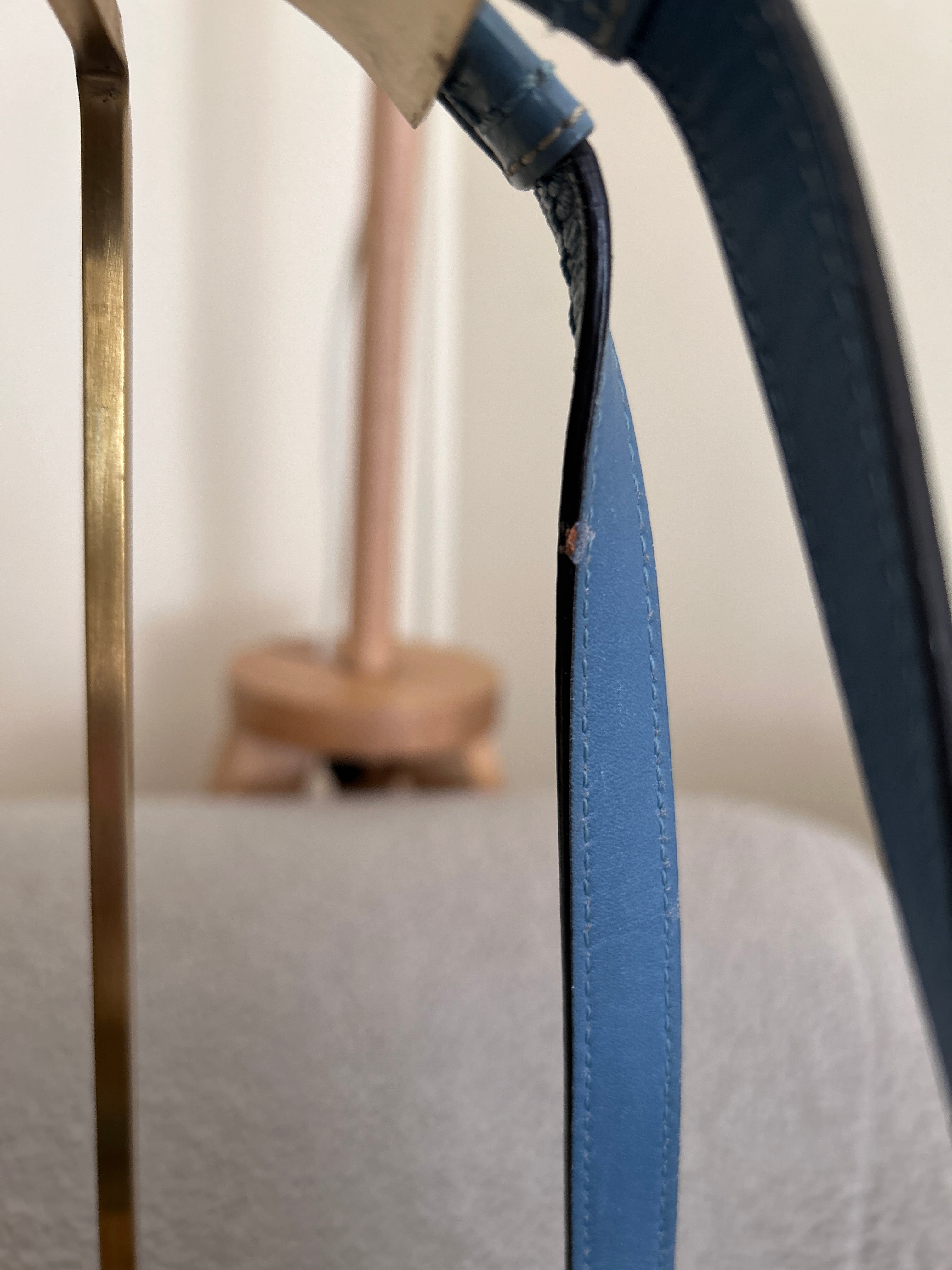 Vintage Coach blue stripe shoulder bag