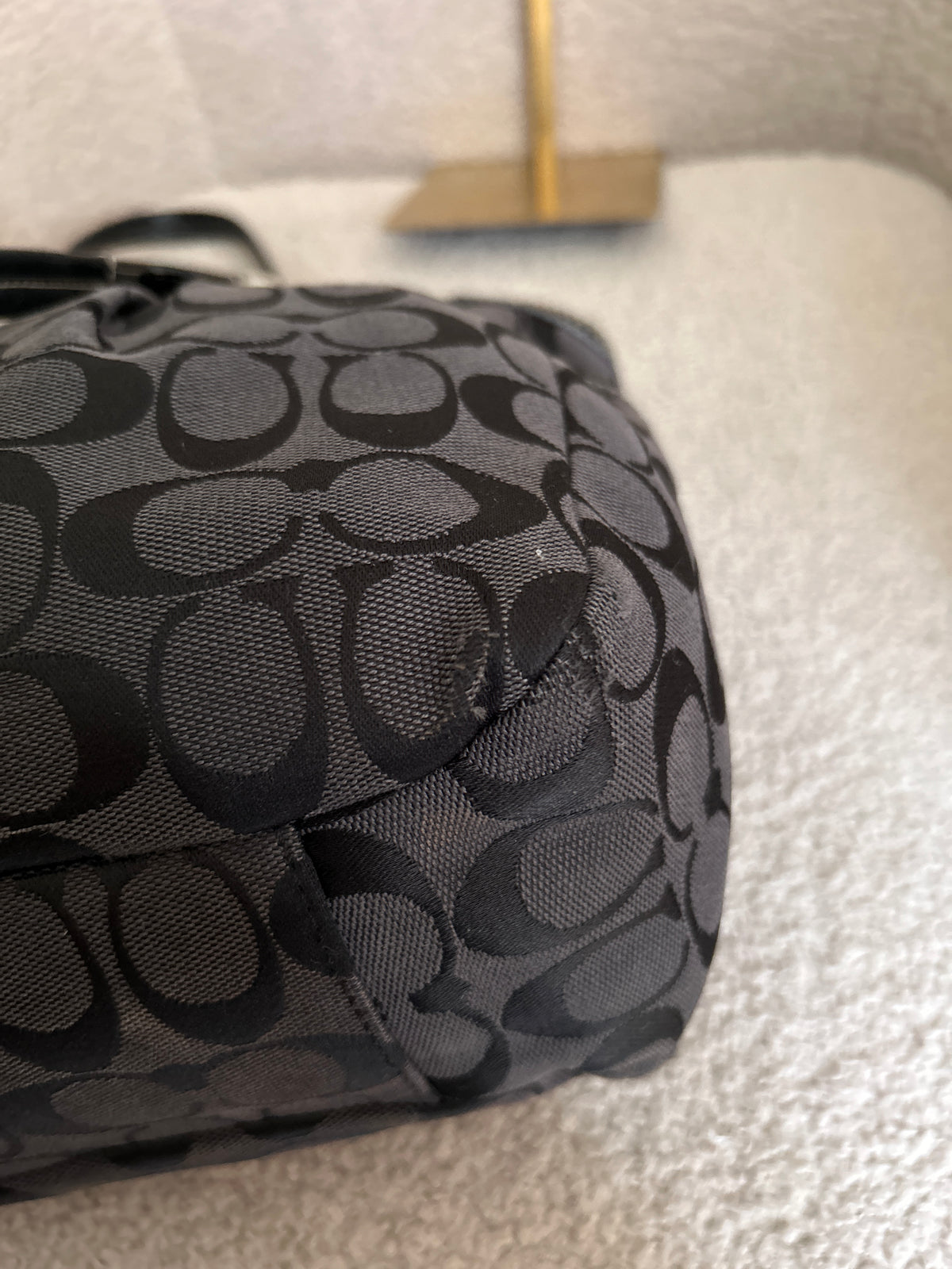 Vintage Coach grey and blue shoulder bag