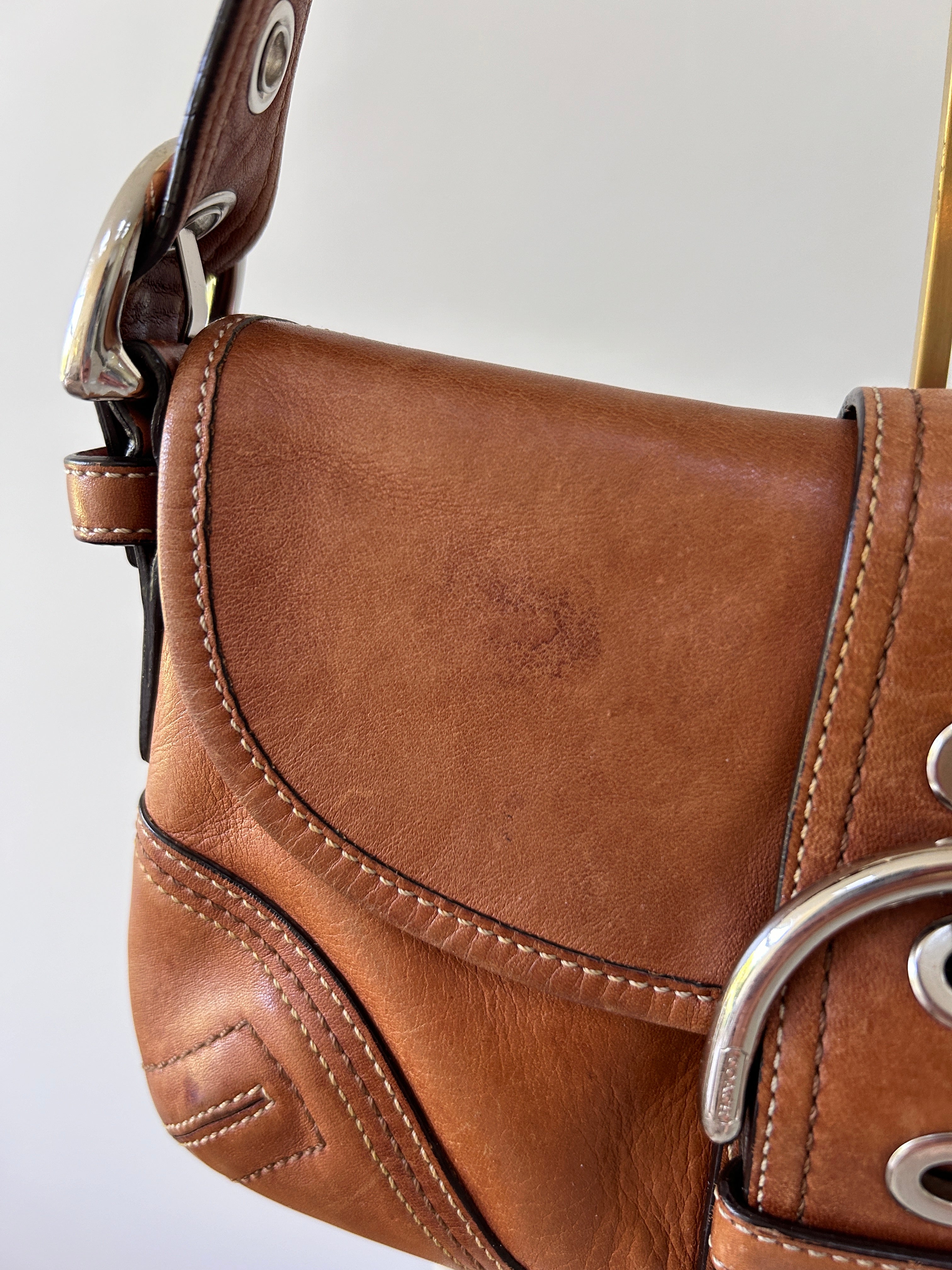 Vintage Coach Soho tan leather shoulder bag