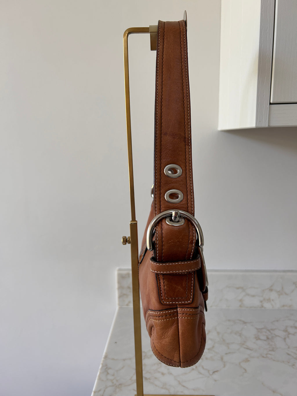 Vintage Coach Soho tan leather shoulder bag