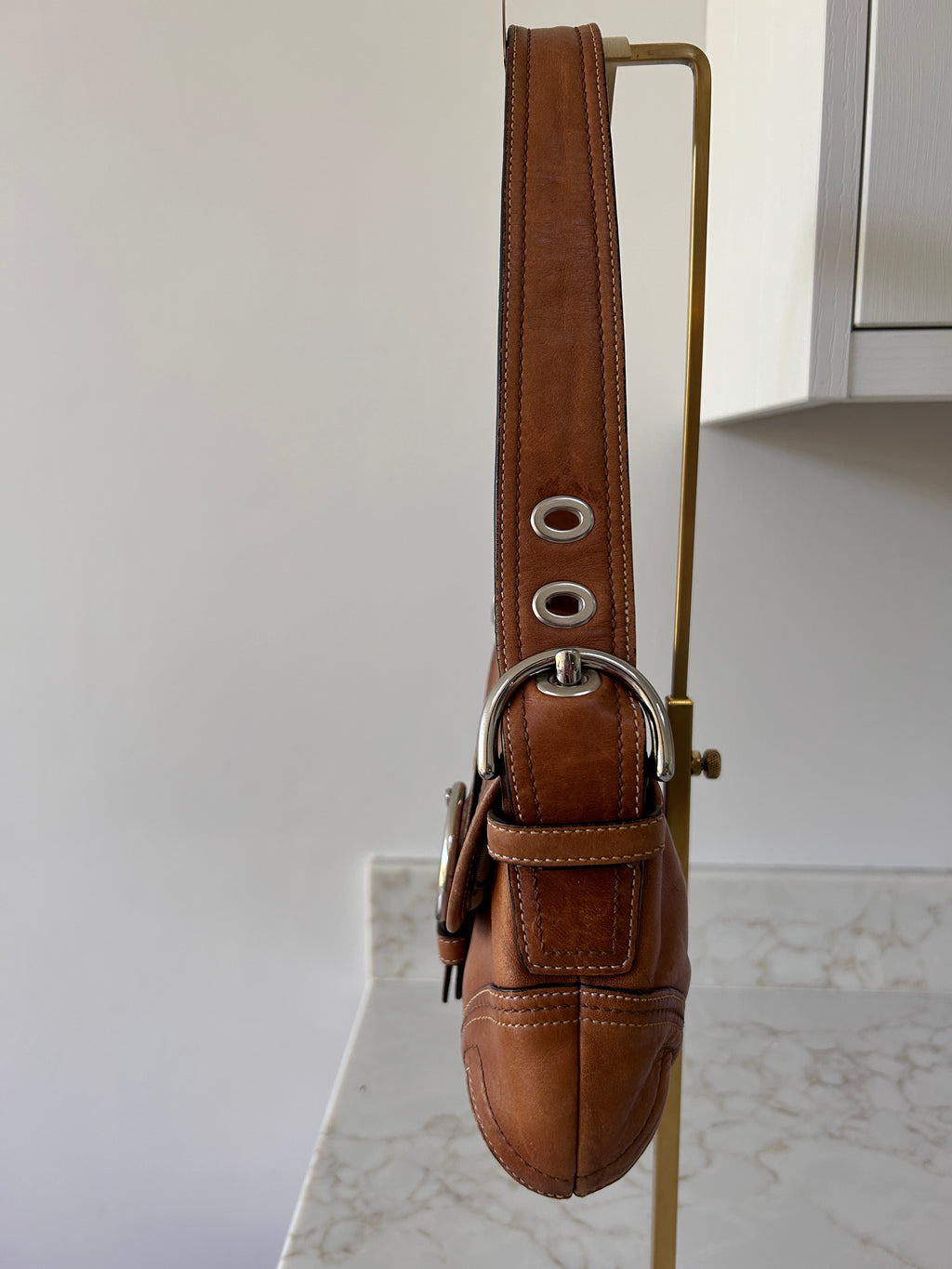 Vintage Coach Soho tan leather shoulder bag