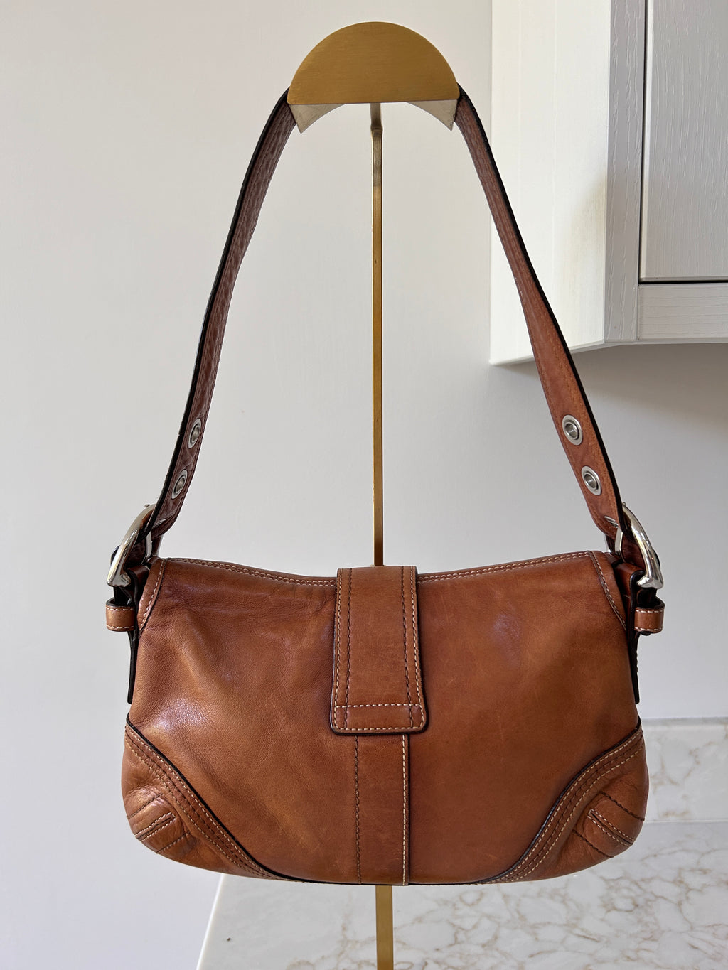 Vintage Coach Soho tan leather shoulder bag