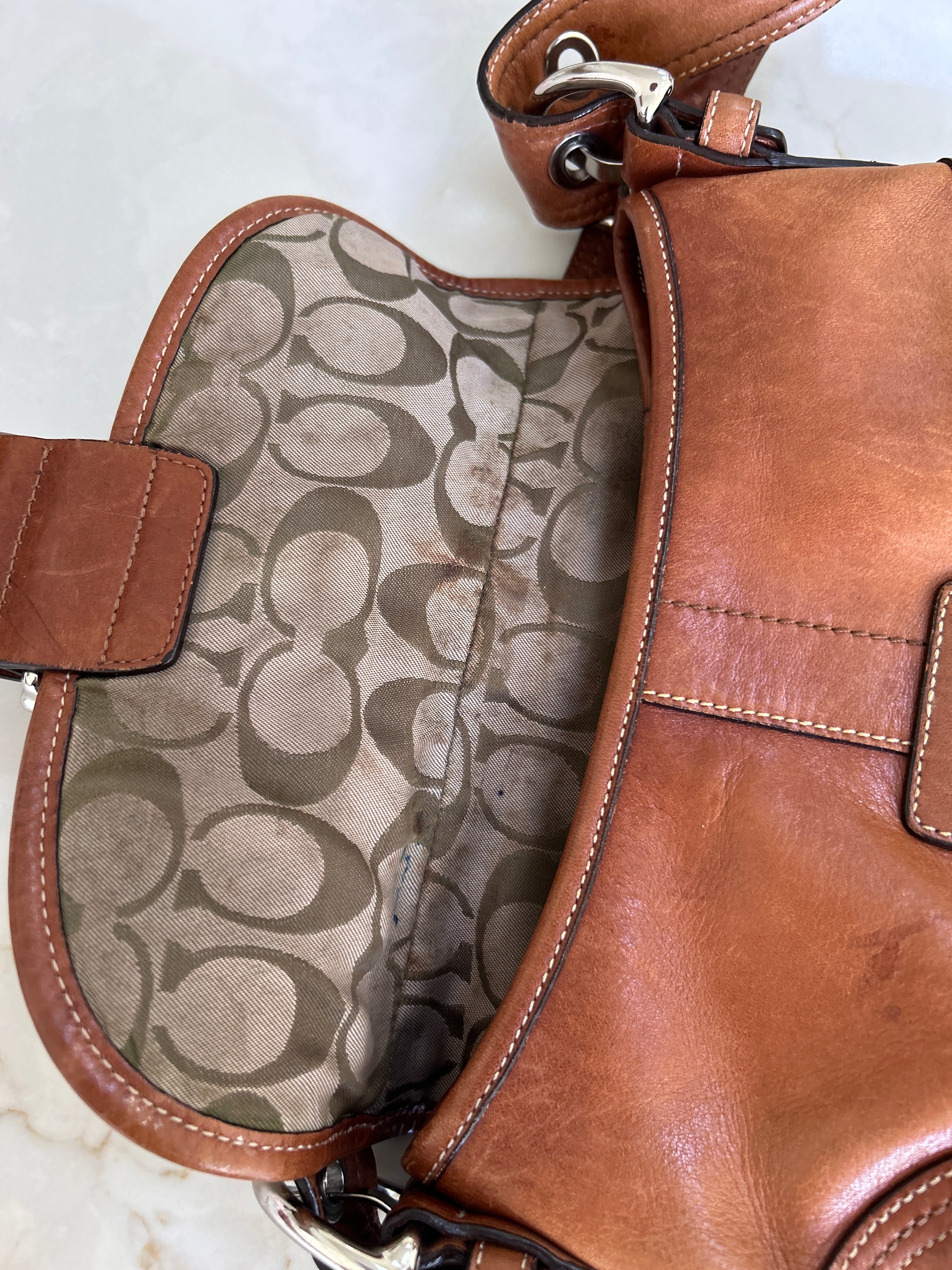 Vintage Coach Soho tan leather shoulder bag