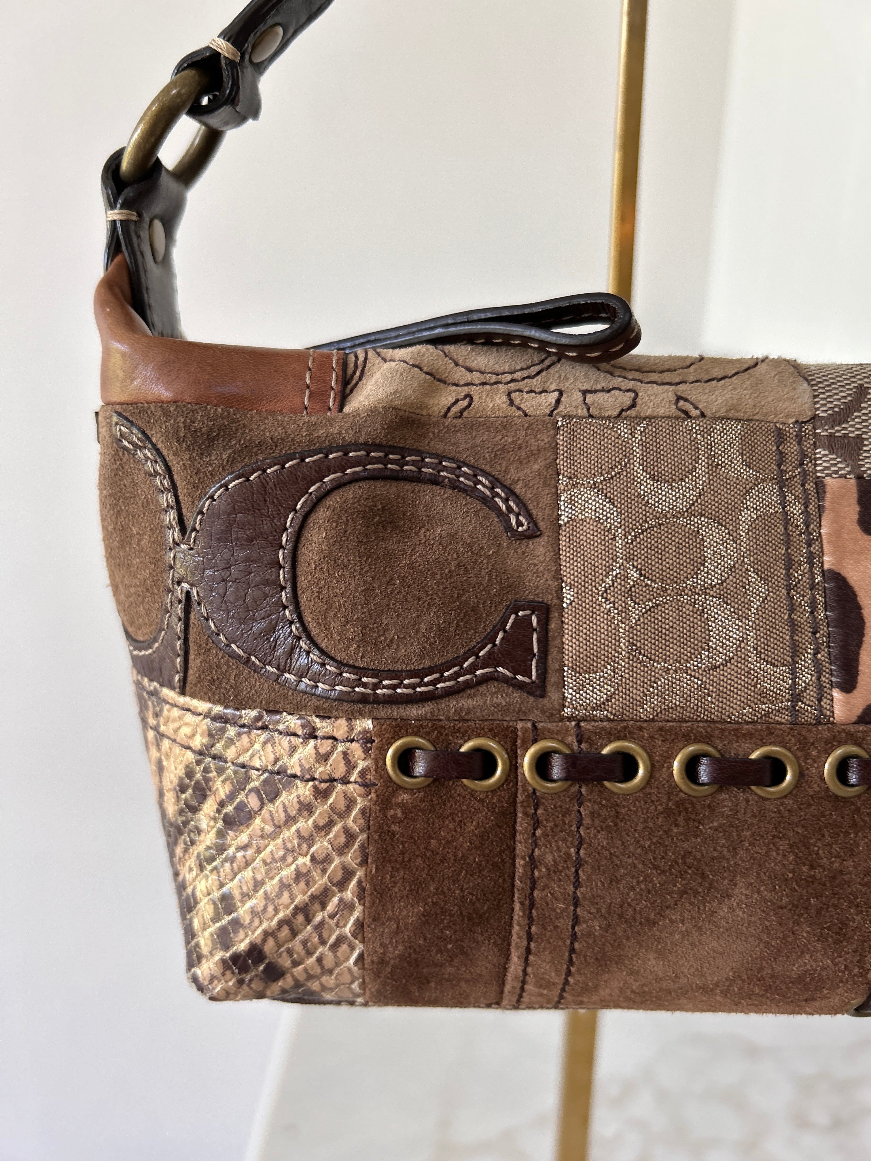 Vintage Coach mini patchwork handbag