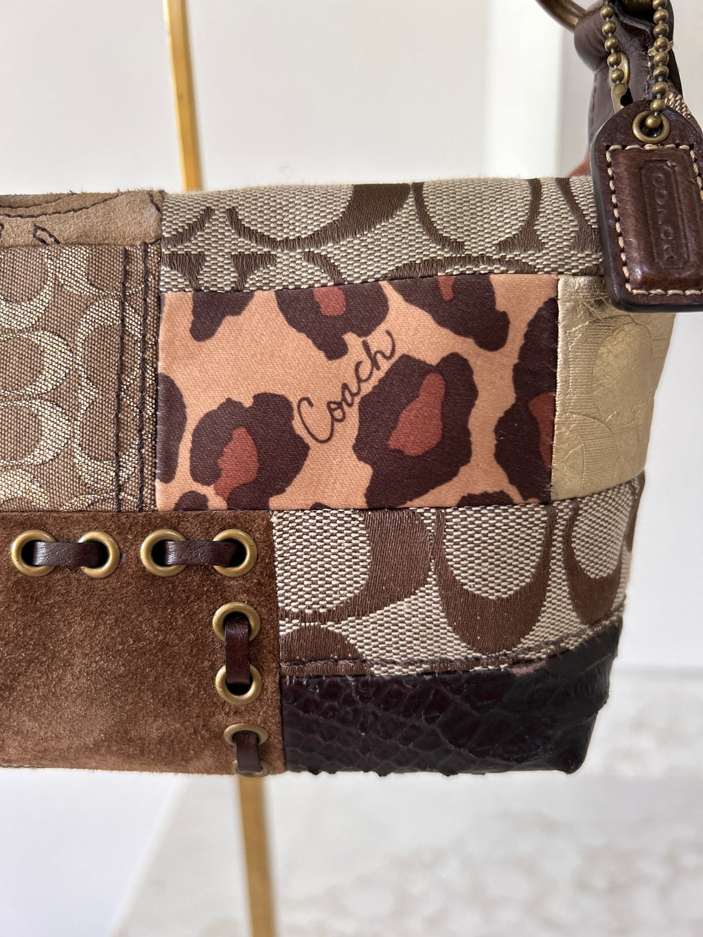 Vintage Coach mini patchwork handbag
