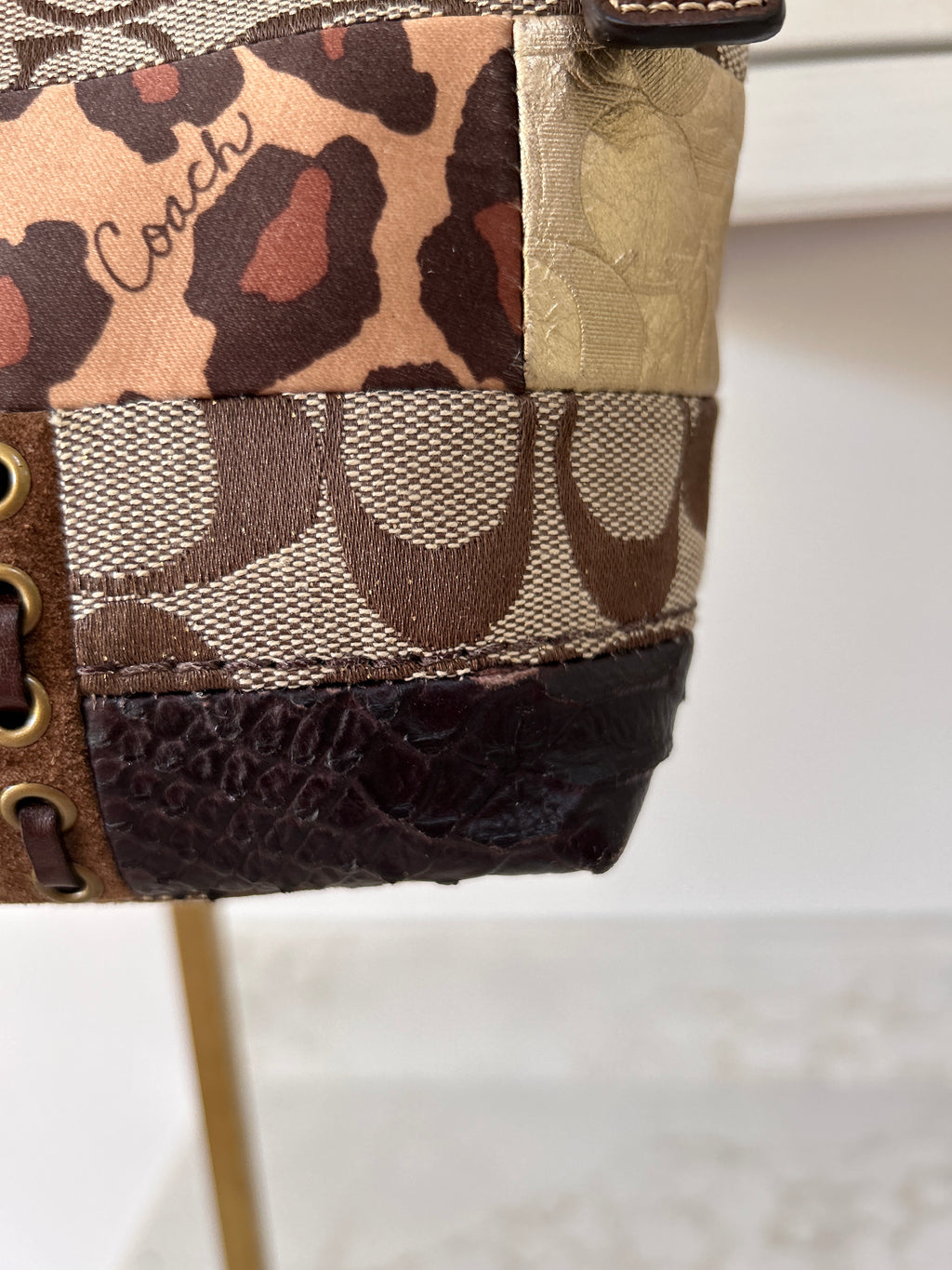 Vintage Coach mini patchwork handbag