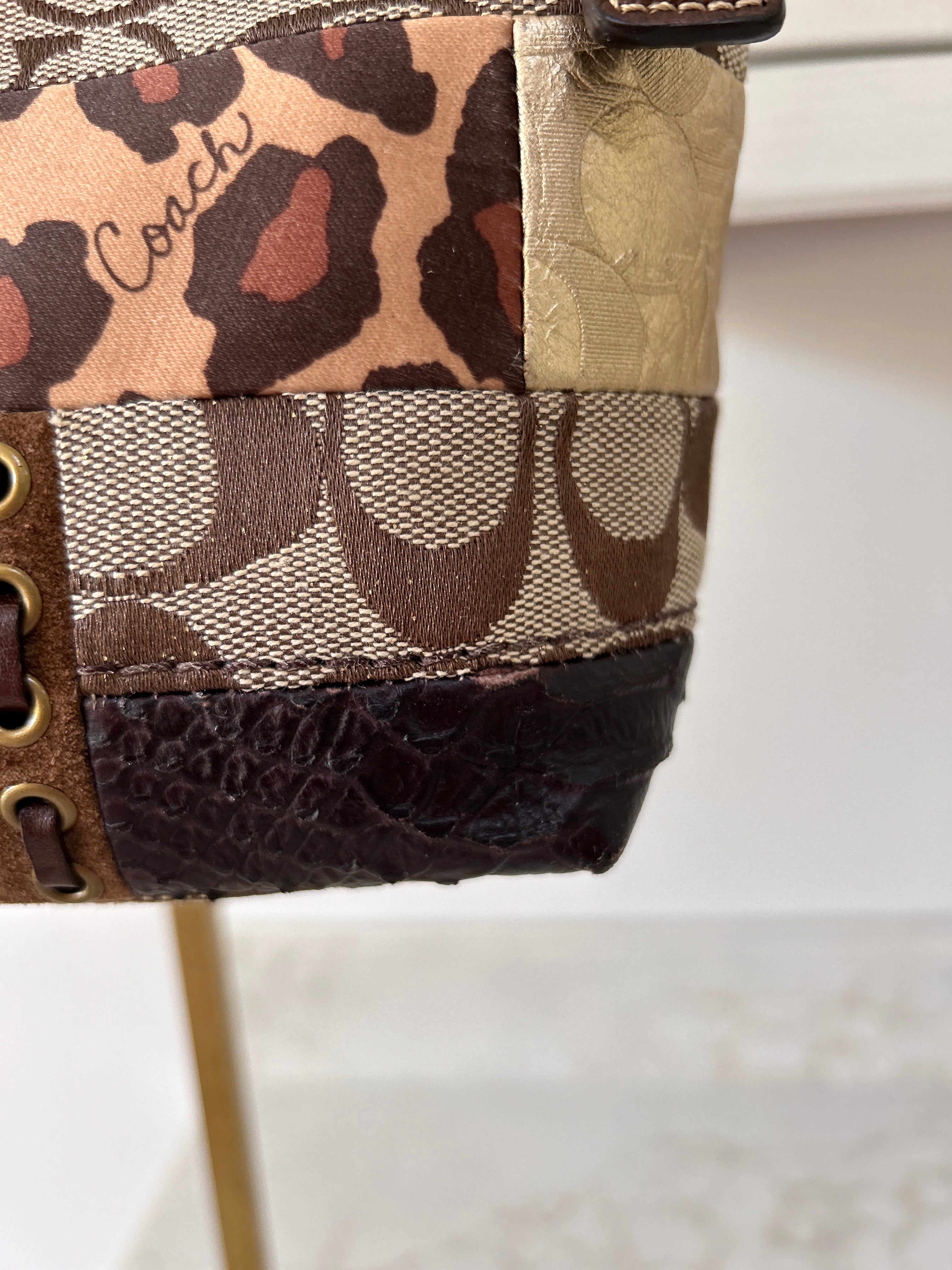 Vintage Coach mini patchwork handbag