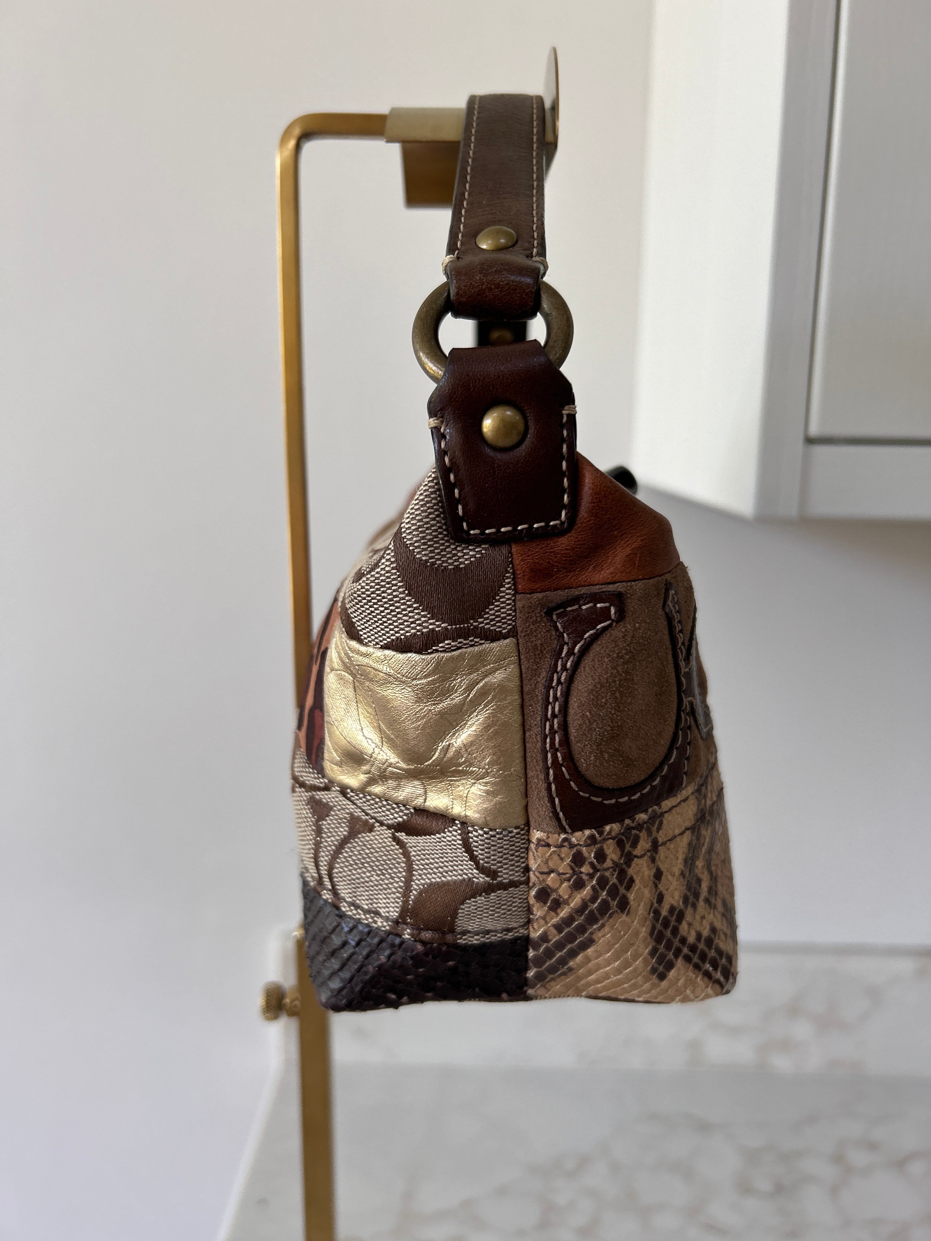 Vintage Coach mini patchwork handbag