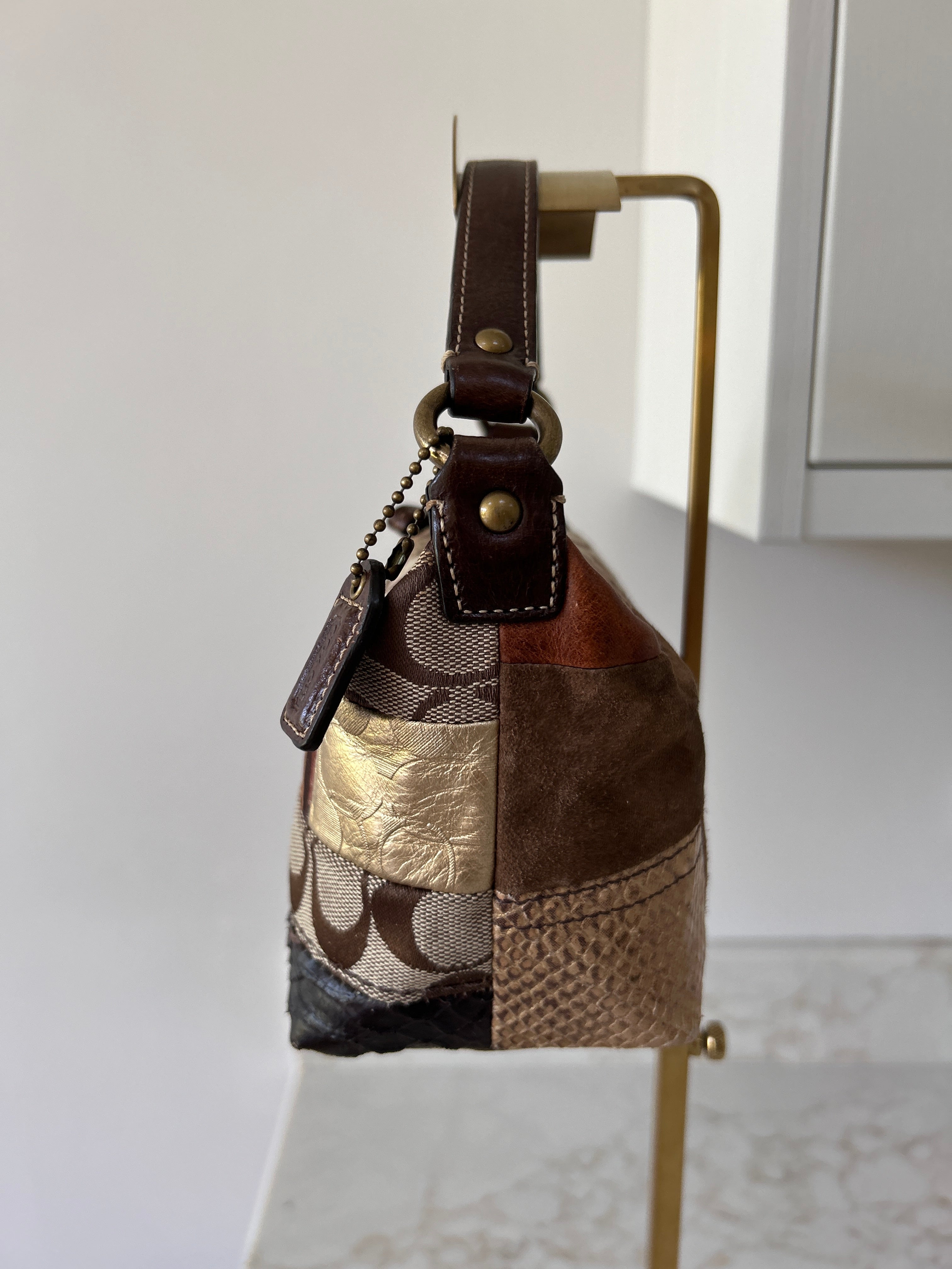 Vintage Coach mini patchwork handbag
