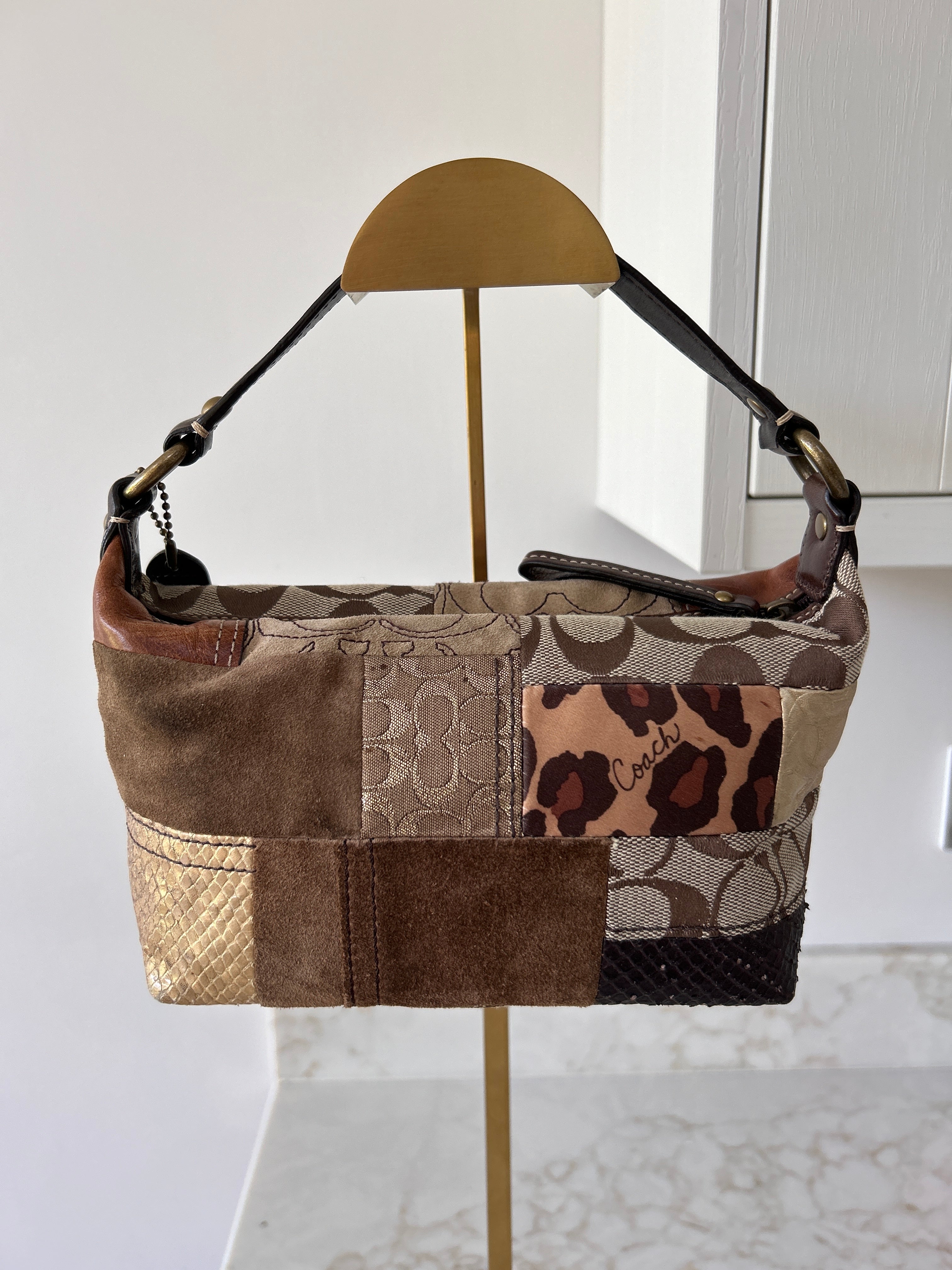 Vintage Coach mini patchwork handbag