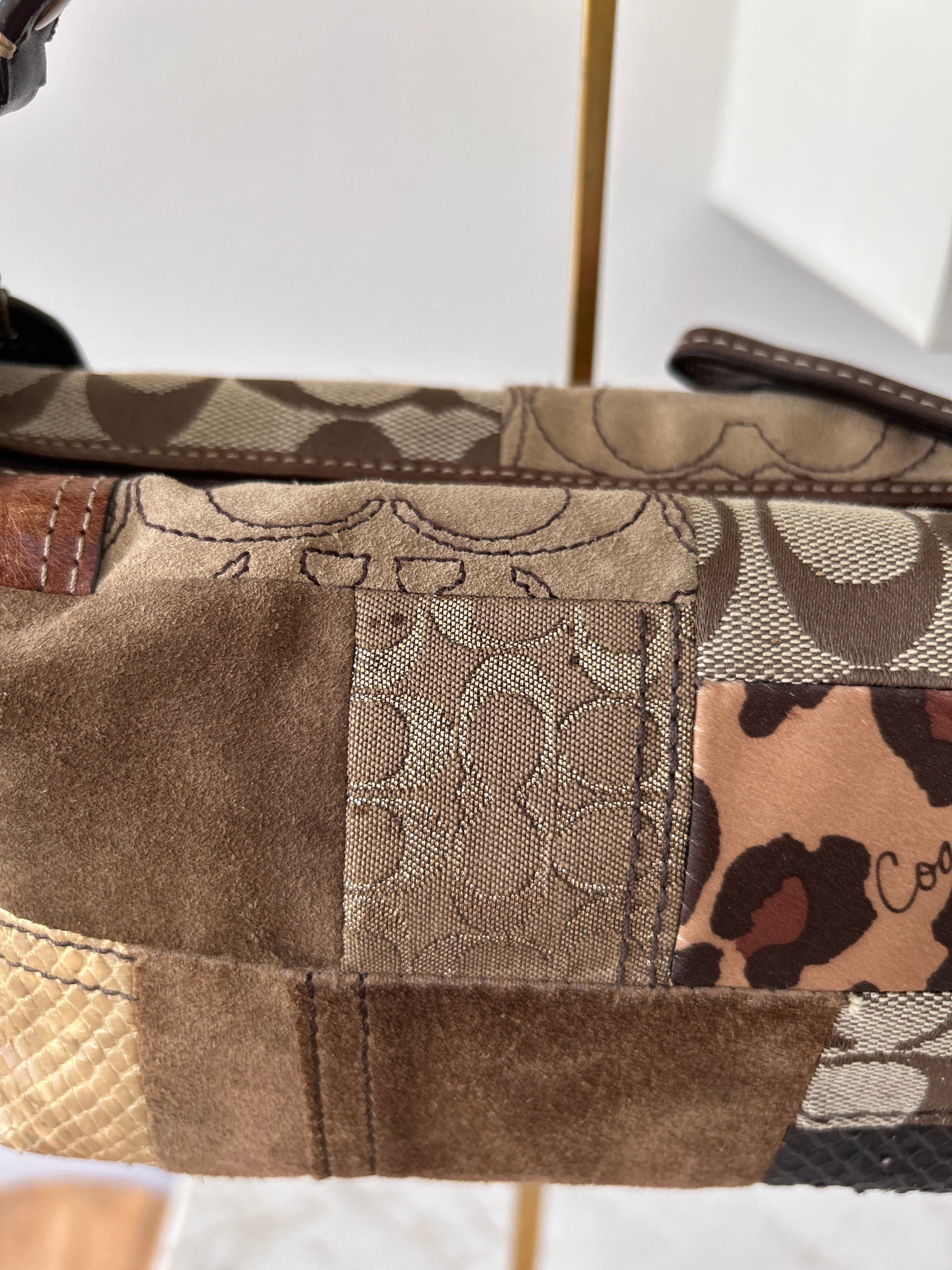 Vintage Coach mini patchwork handbag