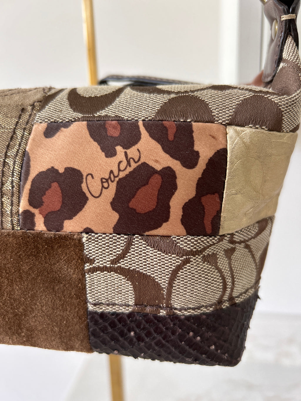 Vintage Coach mini patchwork handbag