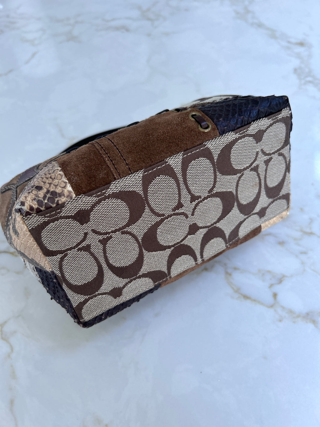 Vintage Coach mini patchwork handbag