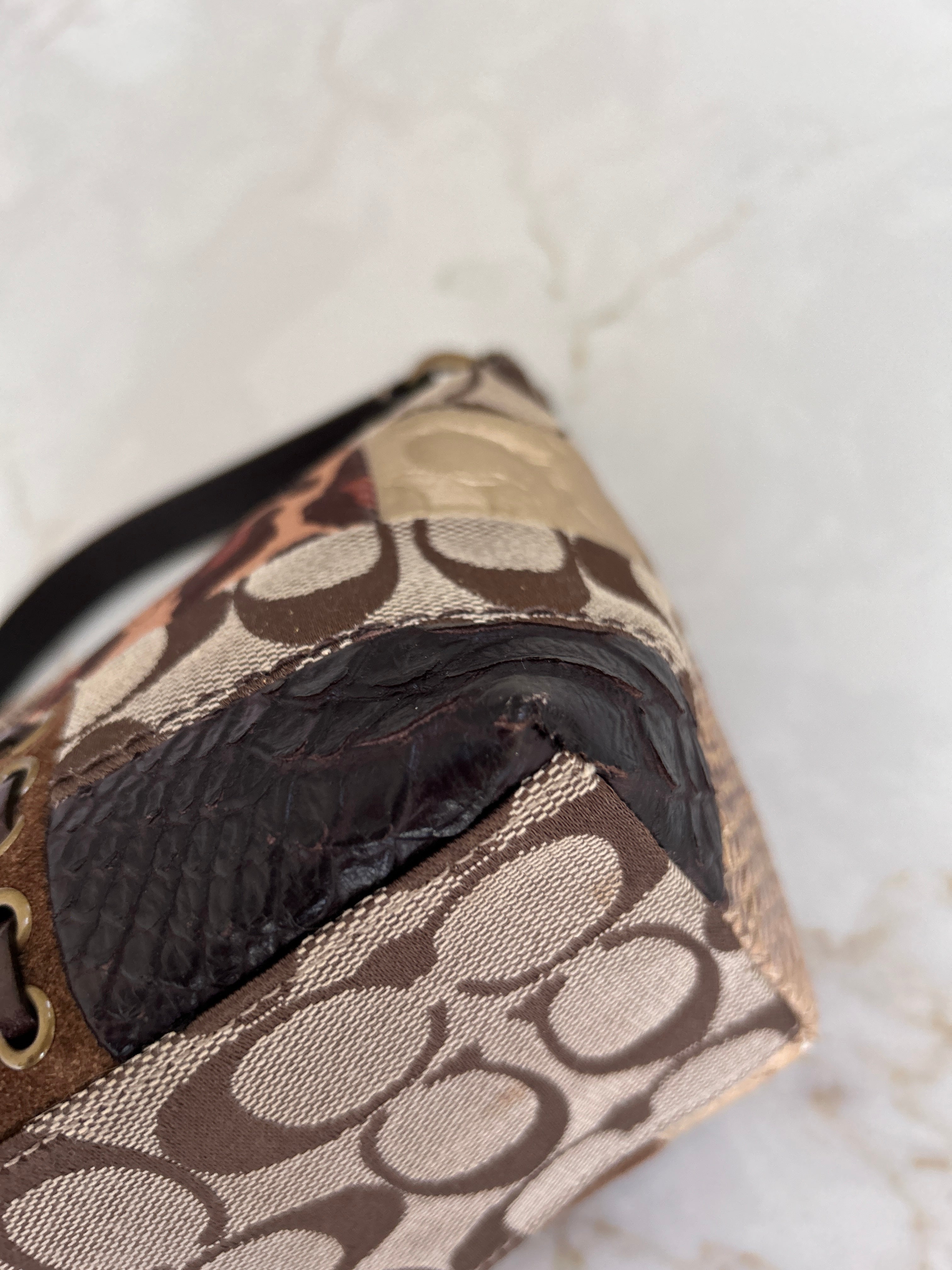 Vintage Coach mini patchwork handbag
