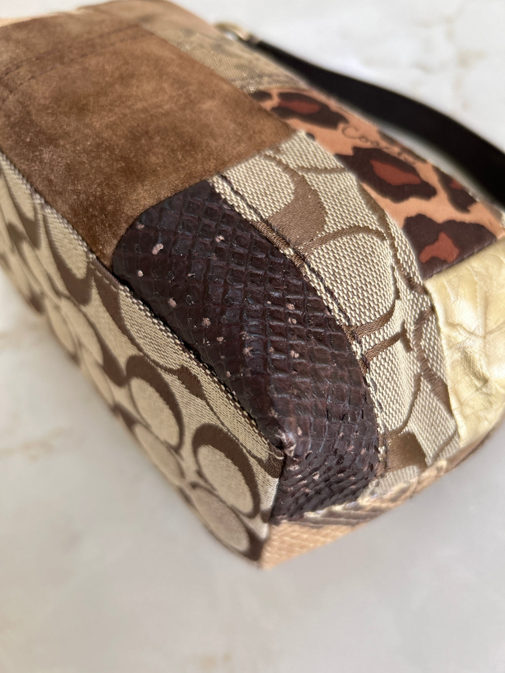 Vintage Coach mini patchwork handbag