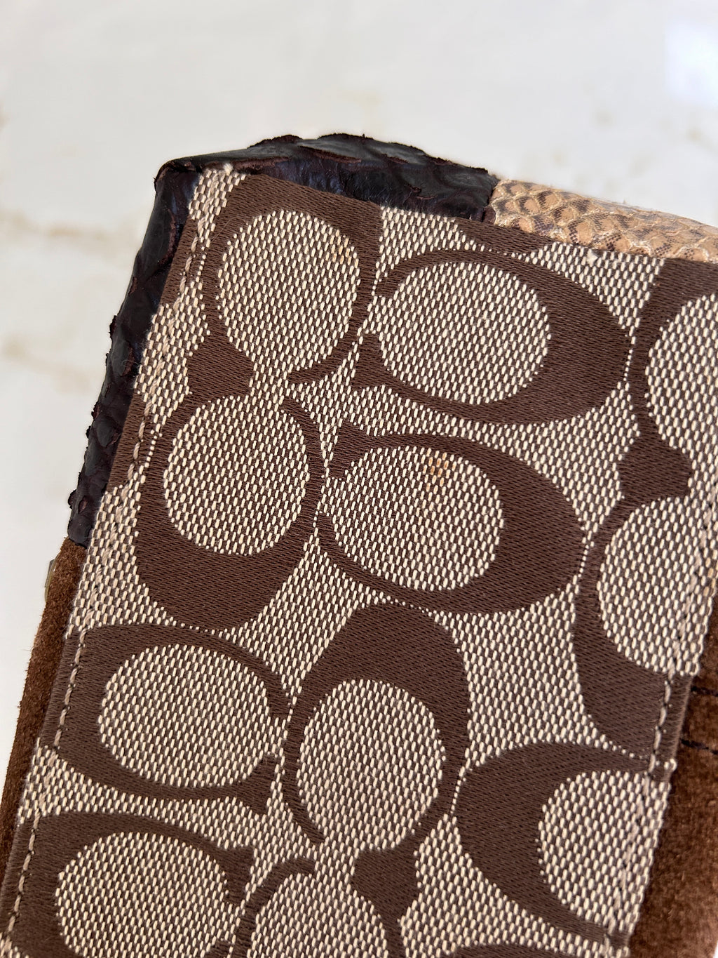 Vintage Coach mini patchwork handbag
