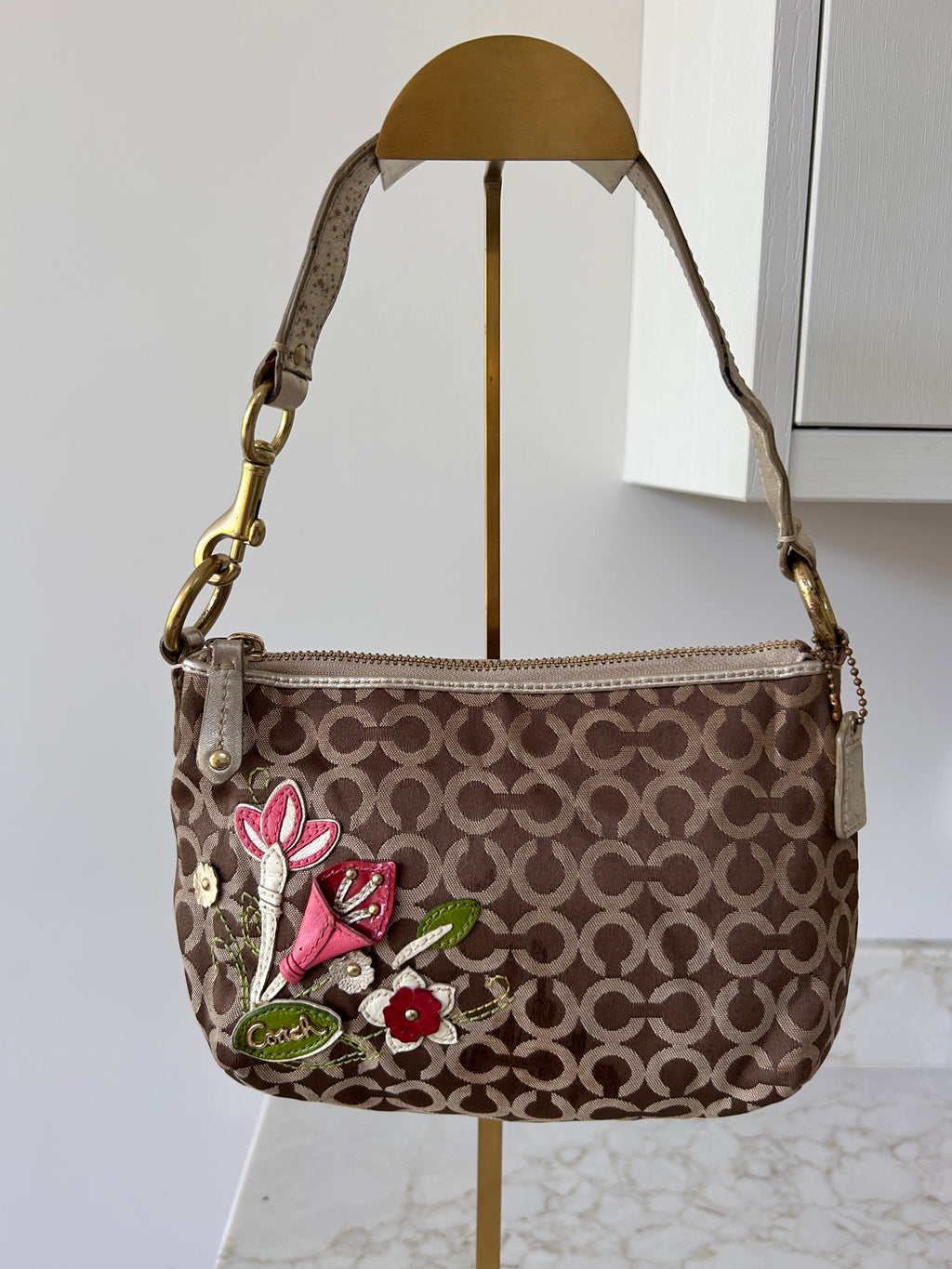 Vintage Coach flower shoulder bag
