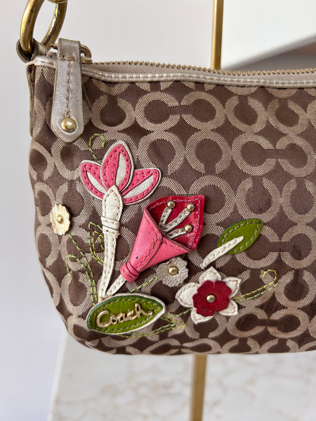 Vintage Coach flower shoulder bag