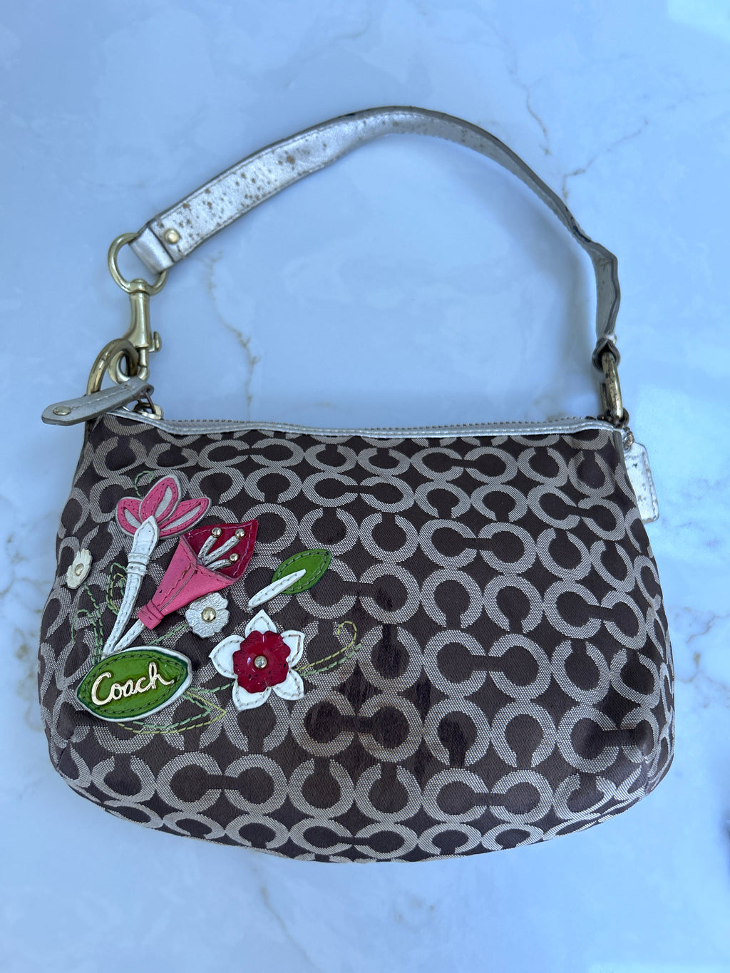 Vintage Coach flower shoulder bag