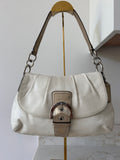 Vintage Coach Soho white leather shoulder bag