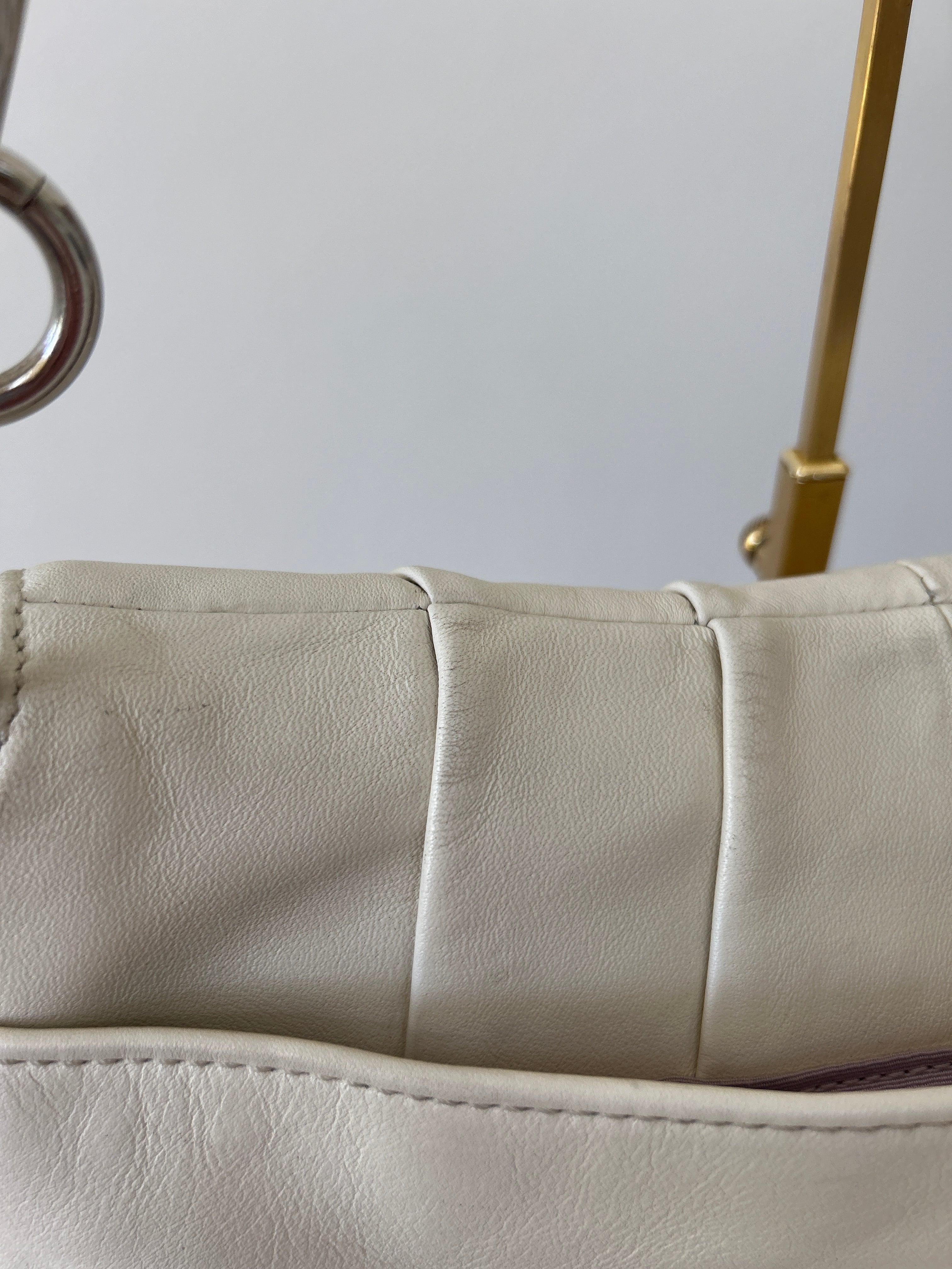 Vintage Coach Soho white leather shoulder bag
